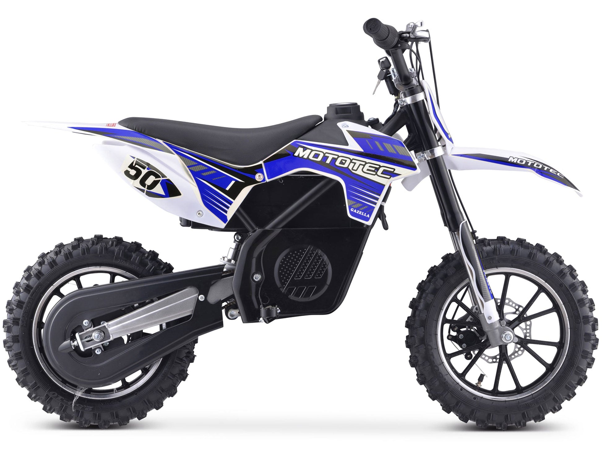 MotoTec 24v 500w Gazella Electric Dirt Bike Blue - Image 4