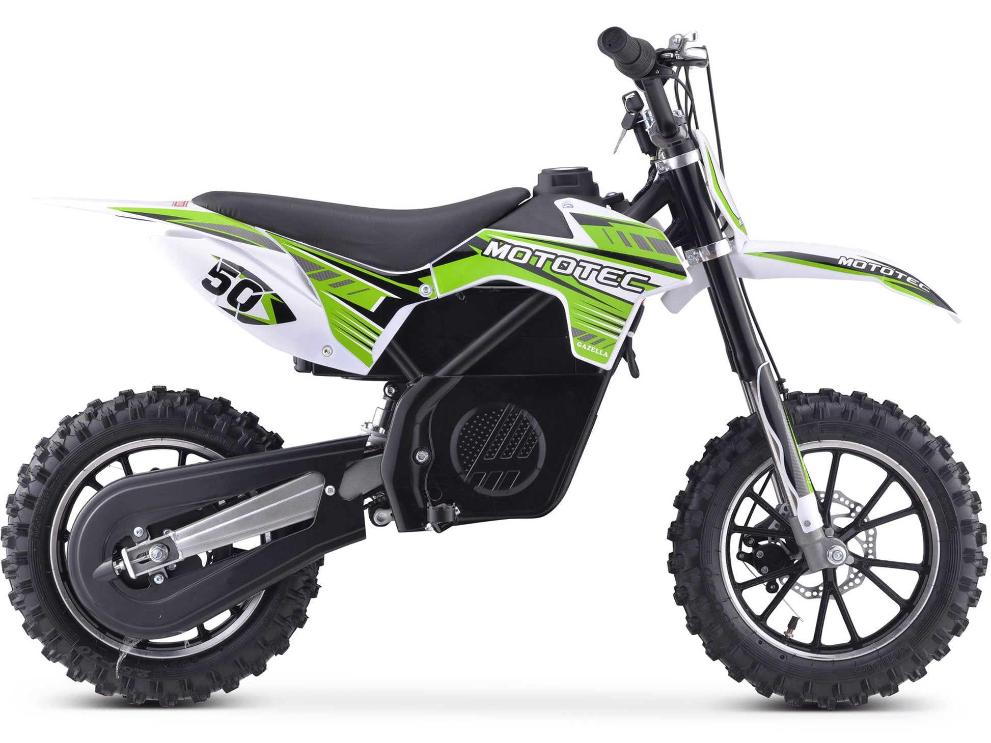 MotoTec 24v 500w Gazella Electric Dirt Bike Green - Image 4