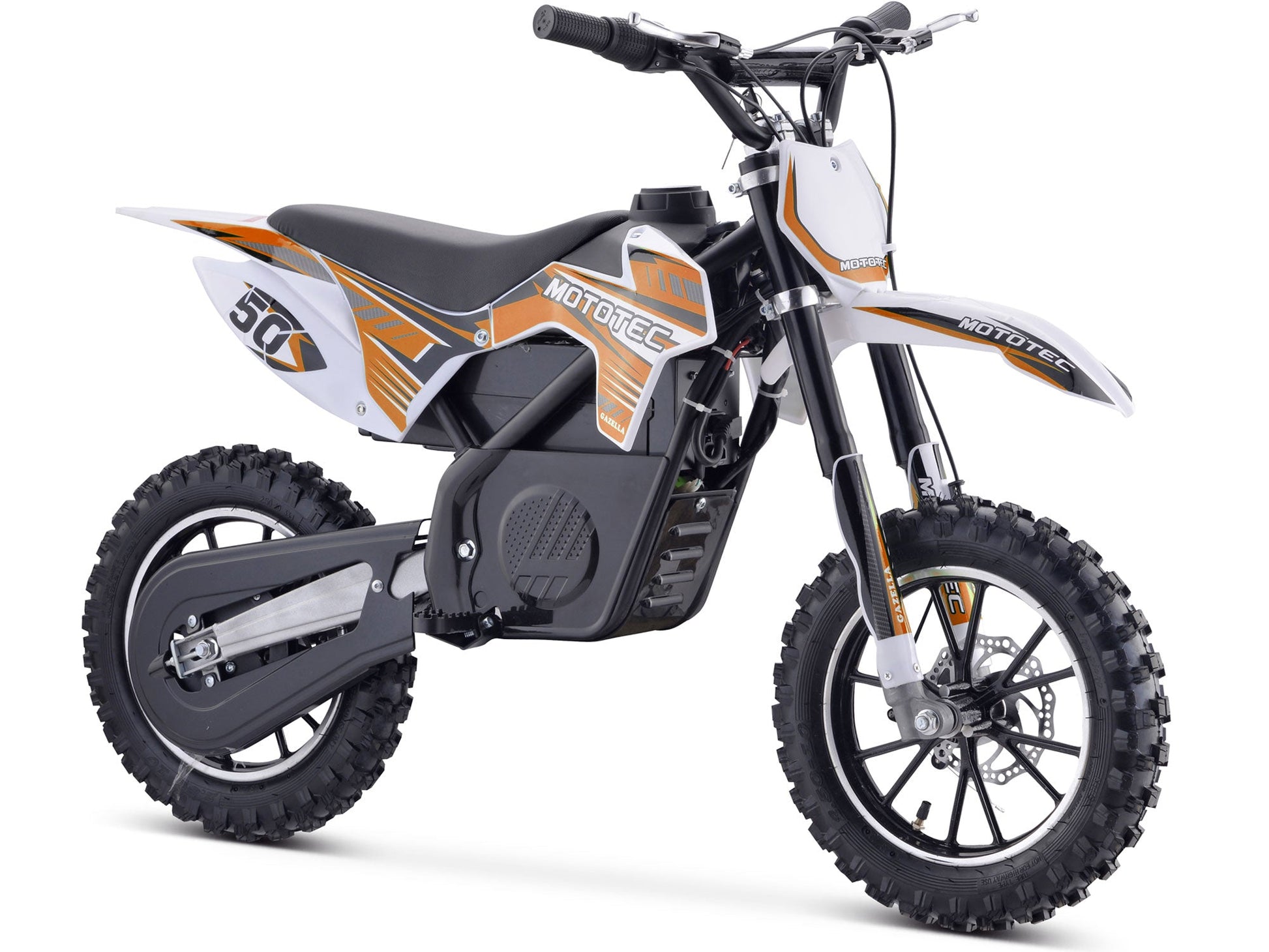 MotoTec 24v 500w Gazella Electric Dirt Bike Orange - Image 4