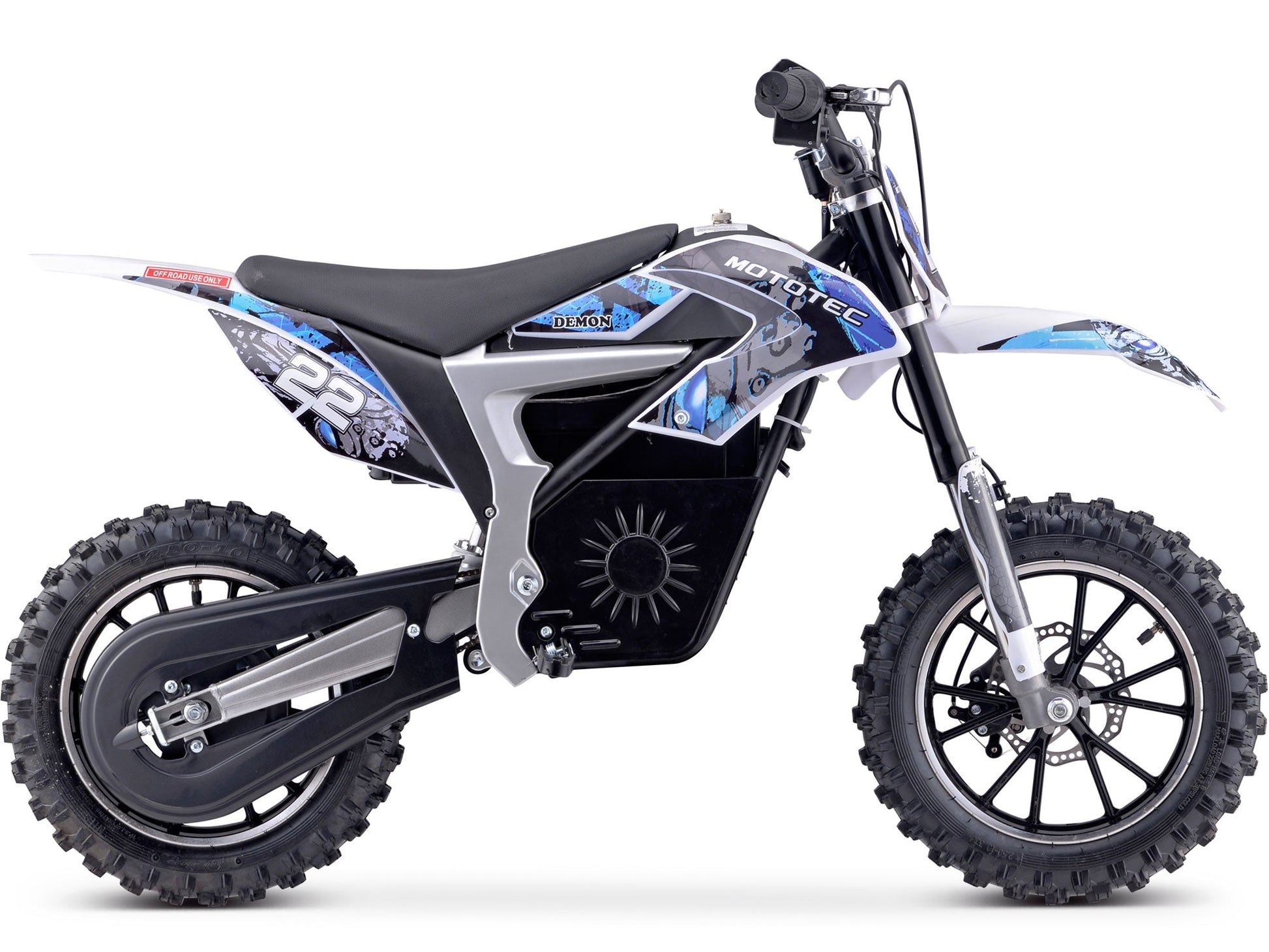 MotoTec 36v 500w Demon Electric Dirt Bike Lithium Blue - Image 2