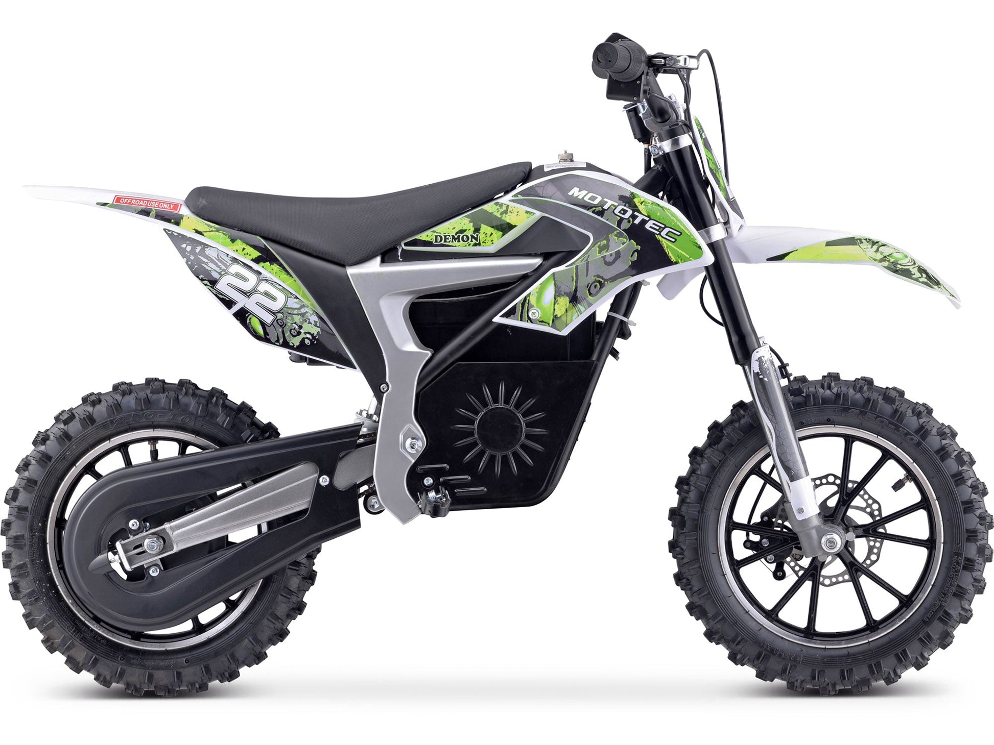 MotoTec 36v 500w Demon Electric Dirt Bike Lithium Green - Image 2