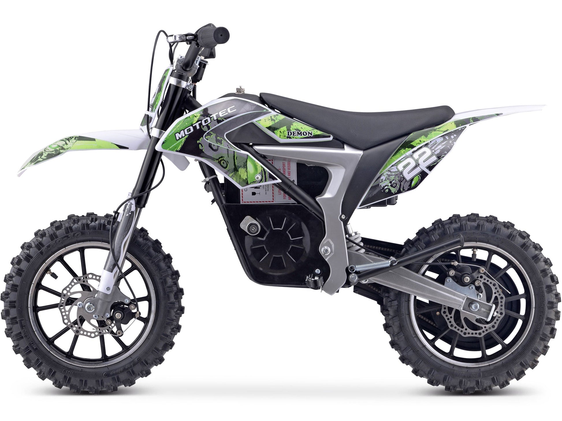 MotoTec 36v 500w Demon Electric Dirt Bike Lithium Green - Image 3