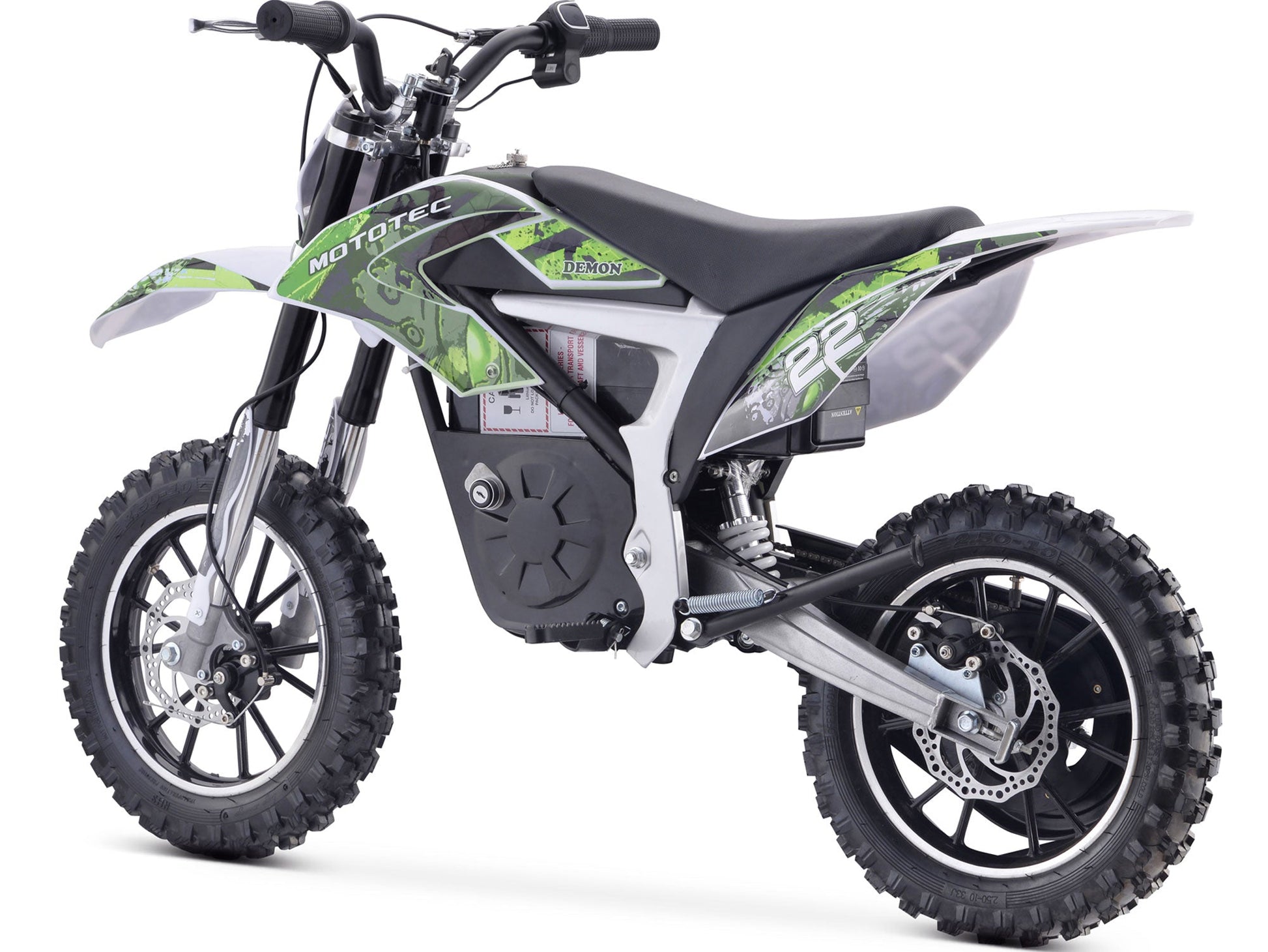 MotoTec 36v 500w Demon Electric Dirt Bike Lithium Green - Image 4