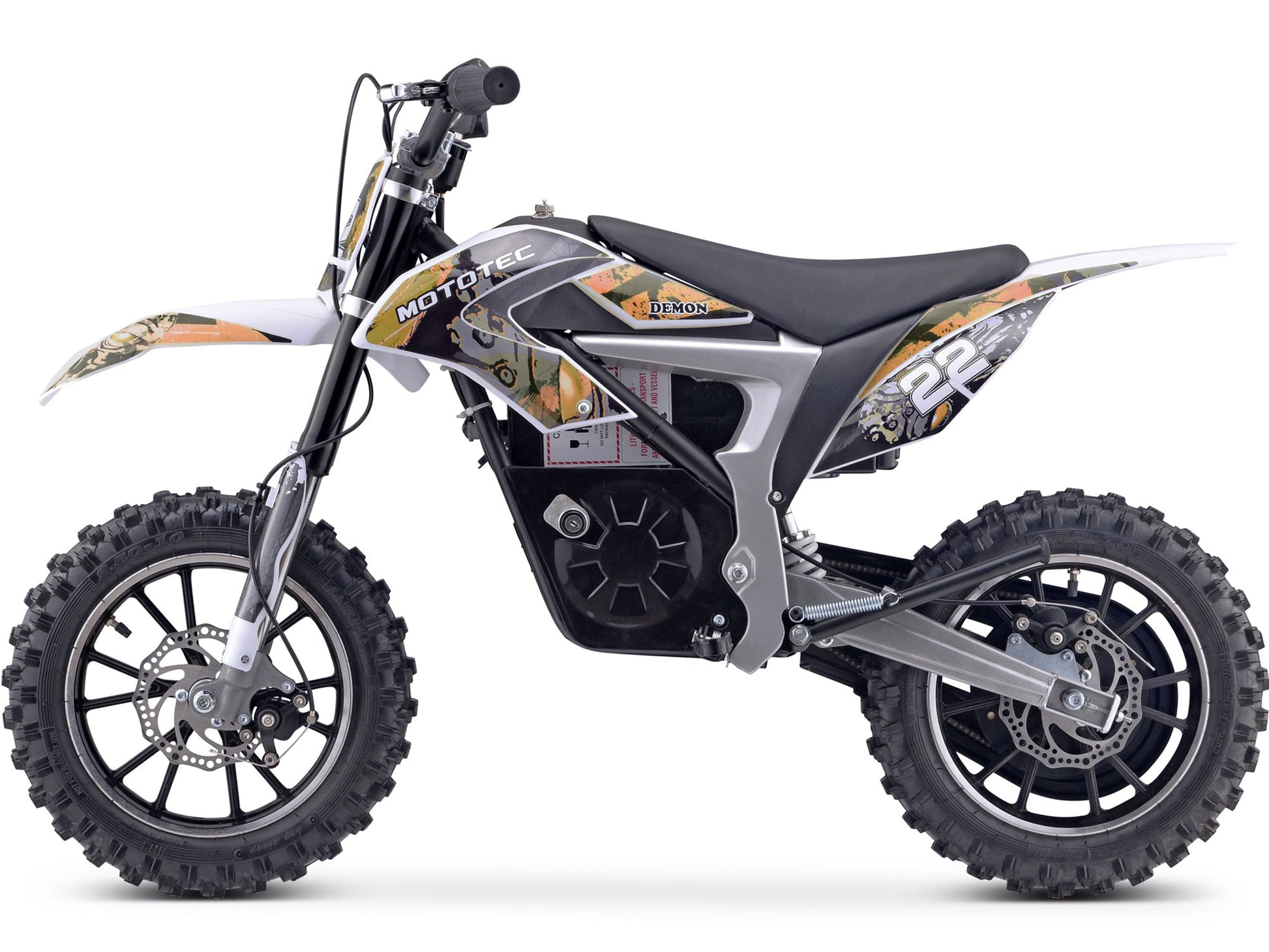 MotoTec 36v 500w Demon Electric Dirt Bike Lithium Orange - Image 3
