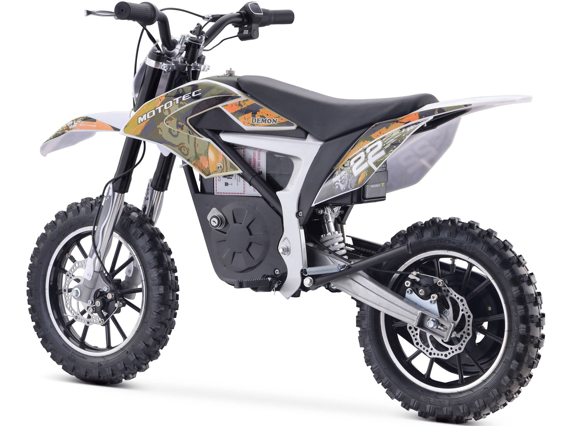 MotoTec 36v 500w Demon Electric Dirt Bike Lithium Orange - Image 4