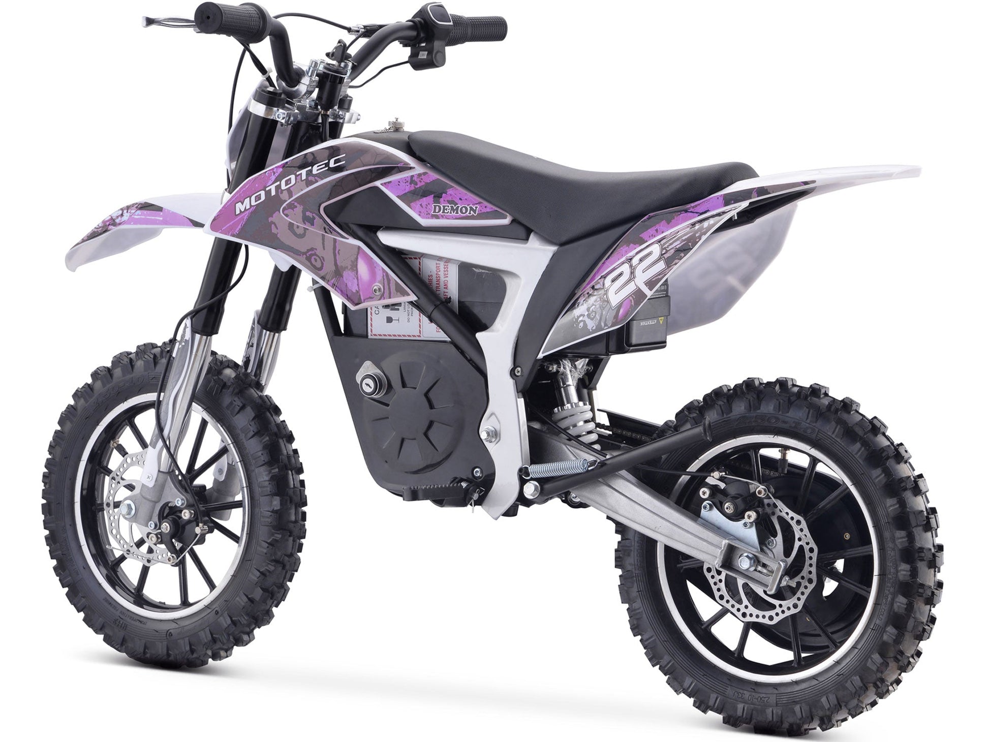 MotoTec 36v 500w Demon Electric Dirt Bike Lithium Purple - Image 4