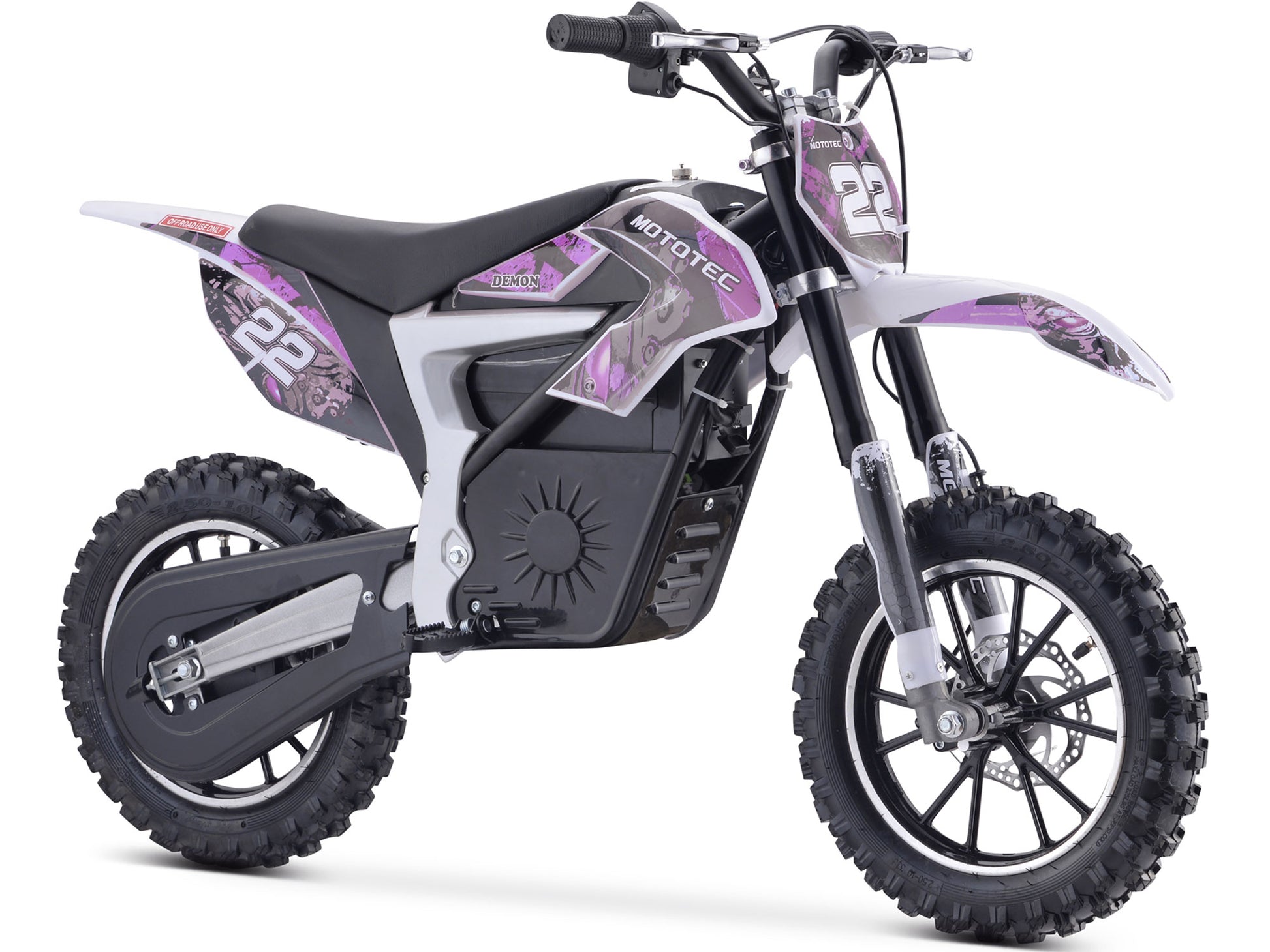 MotoTec 36v 500w Electric Dirt Bike Purple for Kids - Image 1