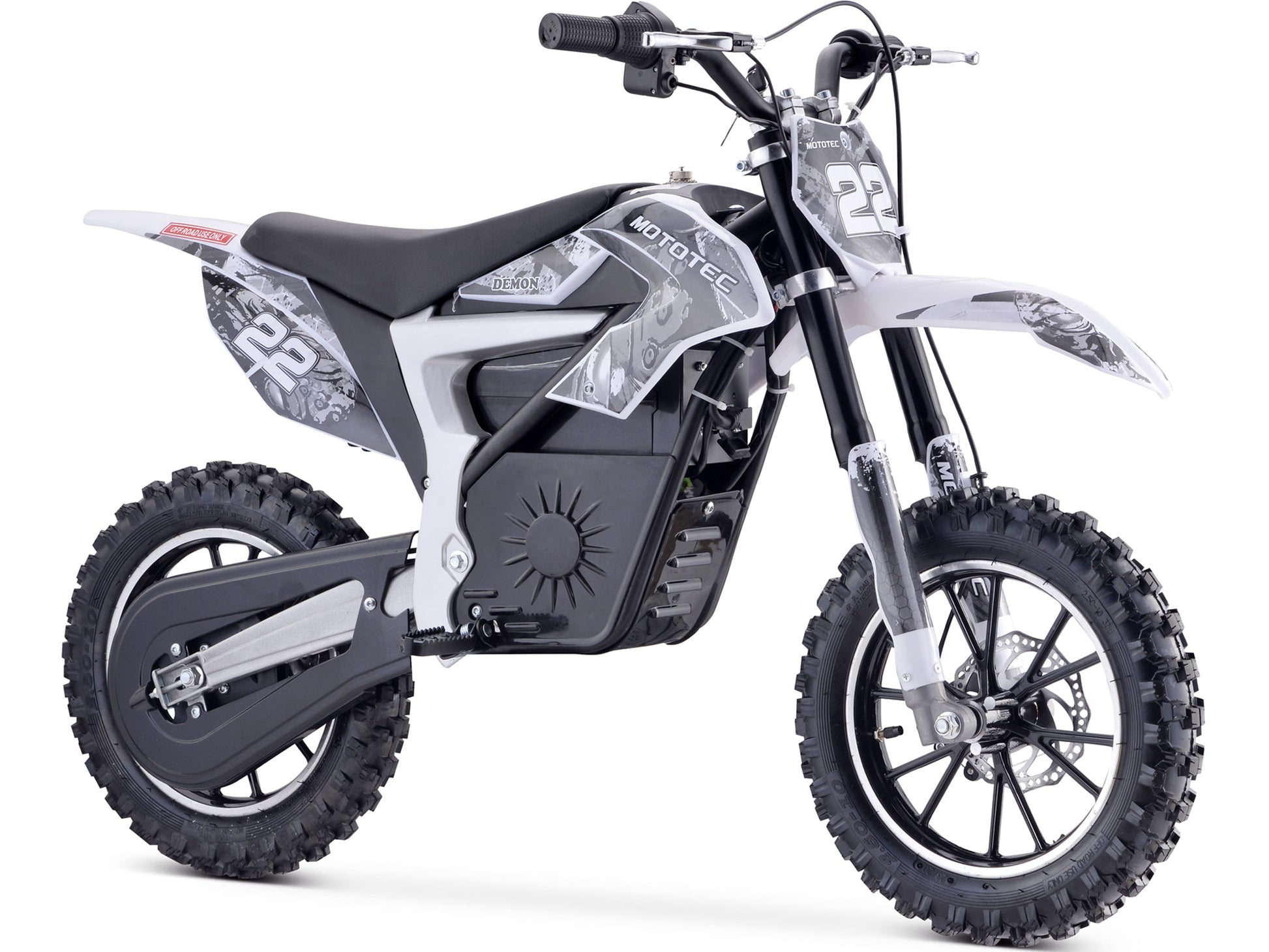 MotoTec 36V 500W Demon Electric Dirt Bike White - Image 1