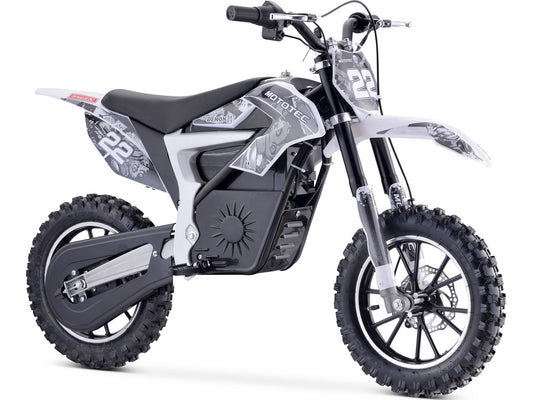 MotoTec 36V 500W Demon Electric Dirt Bike White