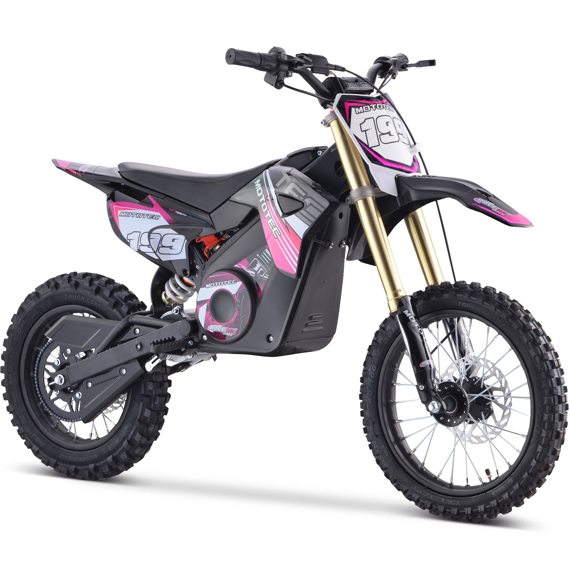 MotoTec 36v 1000w Electric Dirt Bike Pink for Teens - Image 1