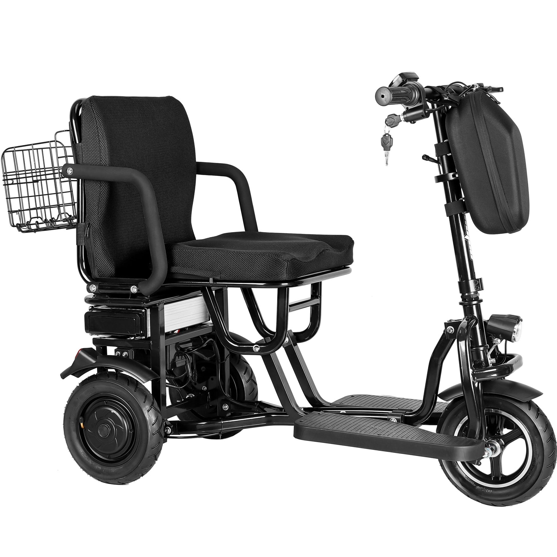 MotoTec Folding Mobility Electric Trike 48v 700w Dual Motor Lithium Black - Image 2