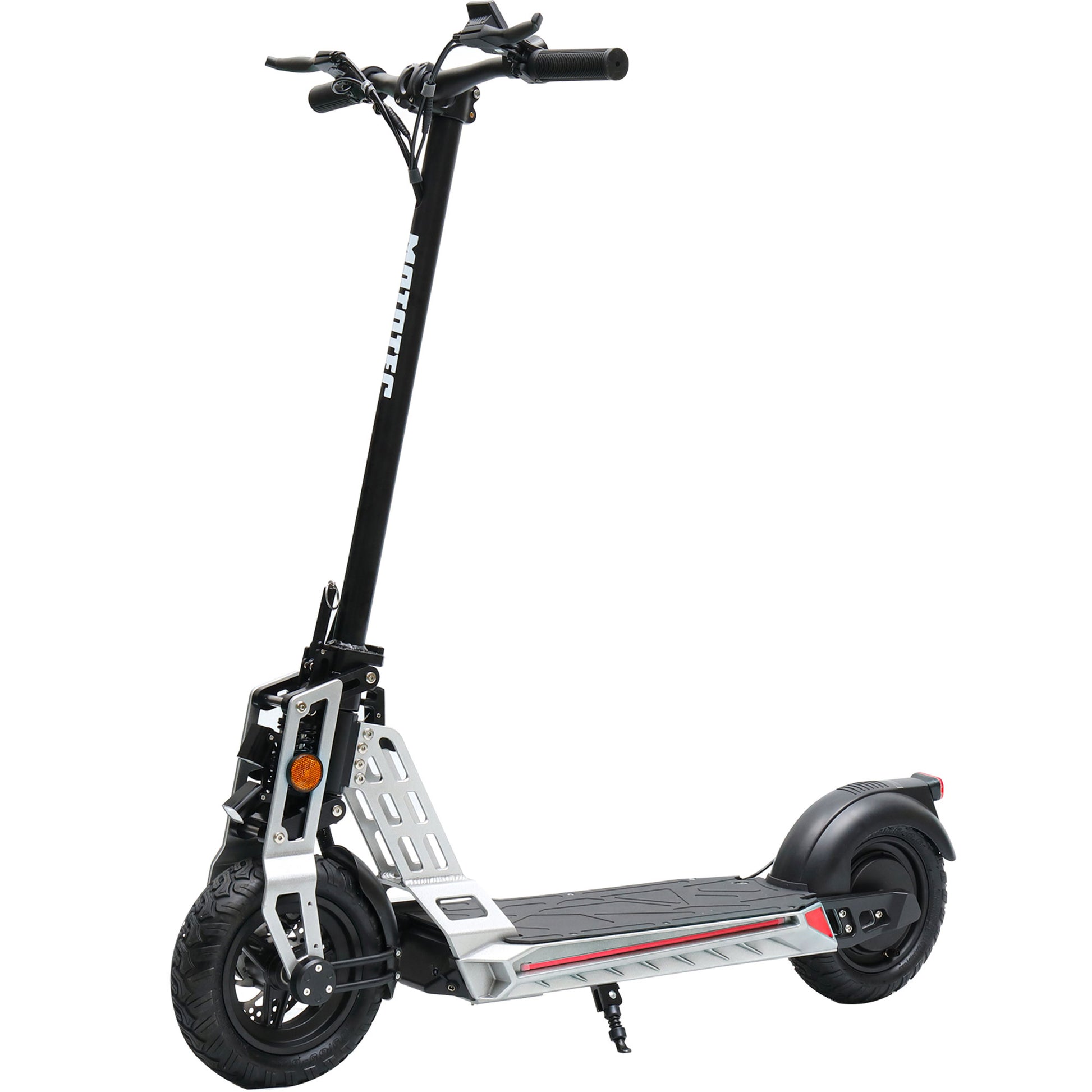 MotoTec Free Ride 48V 600W Electric Scooter Silver - Image 1