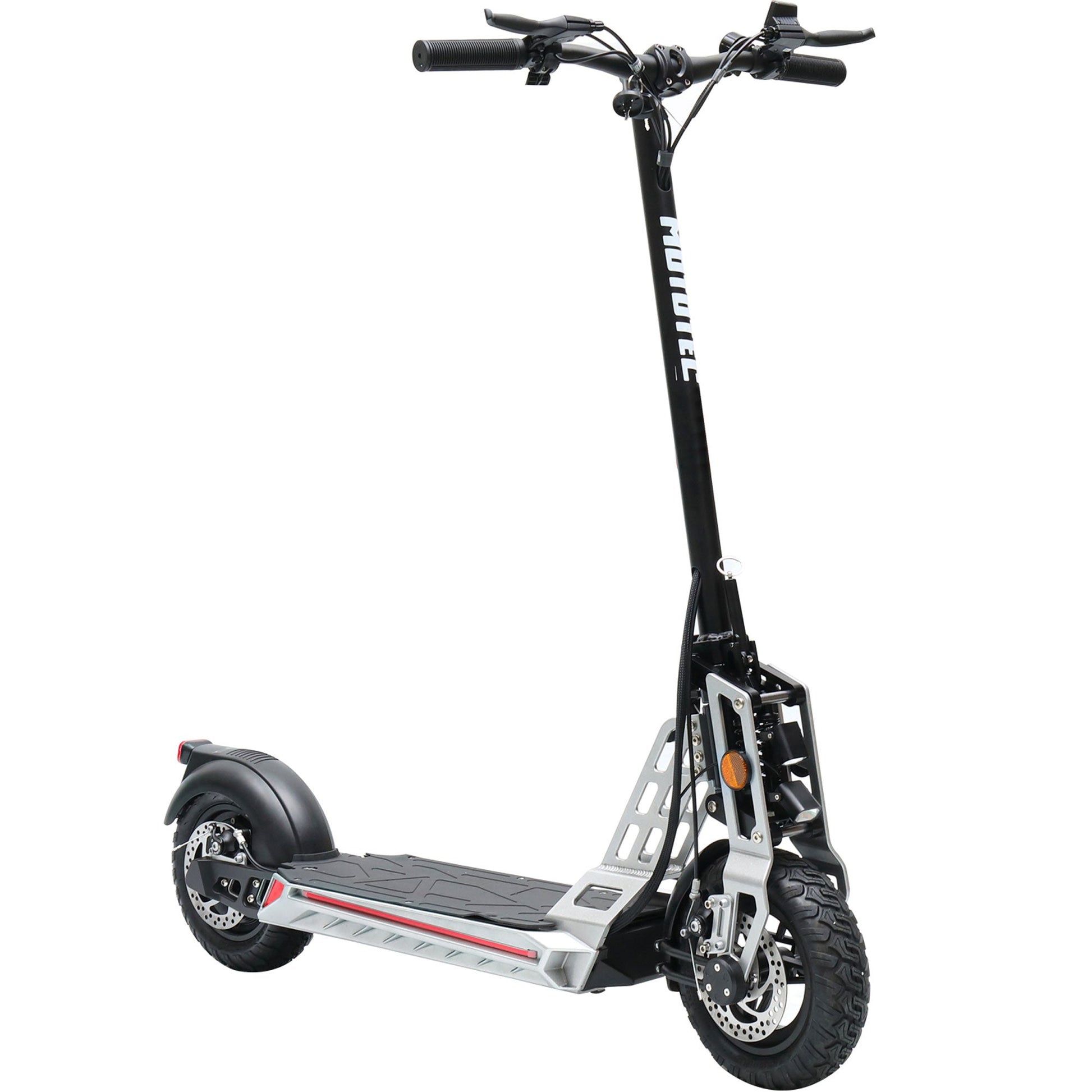 MotoTec Free Ride 48v 600w Lithium Electric Scooter Silver - Image 3