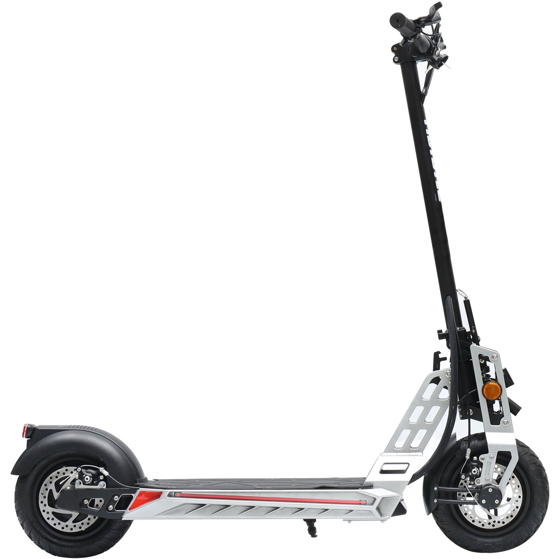 MotoTec Free Ride 48v 600w Lithium Electric Scooter Silver - Image 2