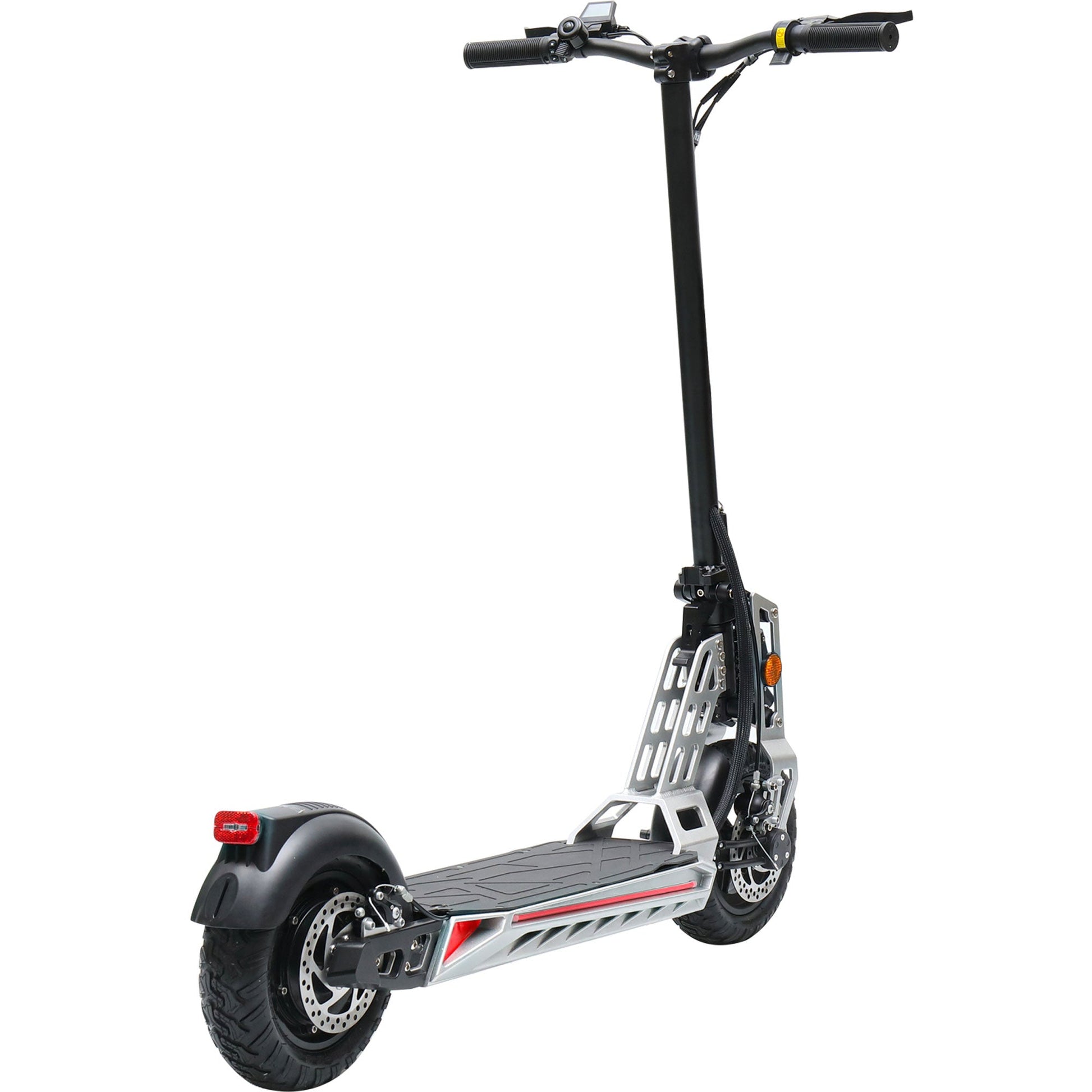 MotoTec Free Ride 48v 600w Lithium Electric Scooter Silver - Image 4