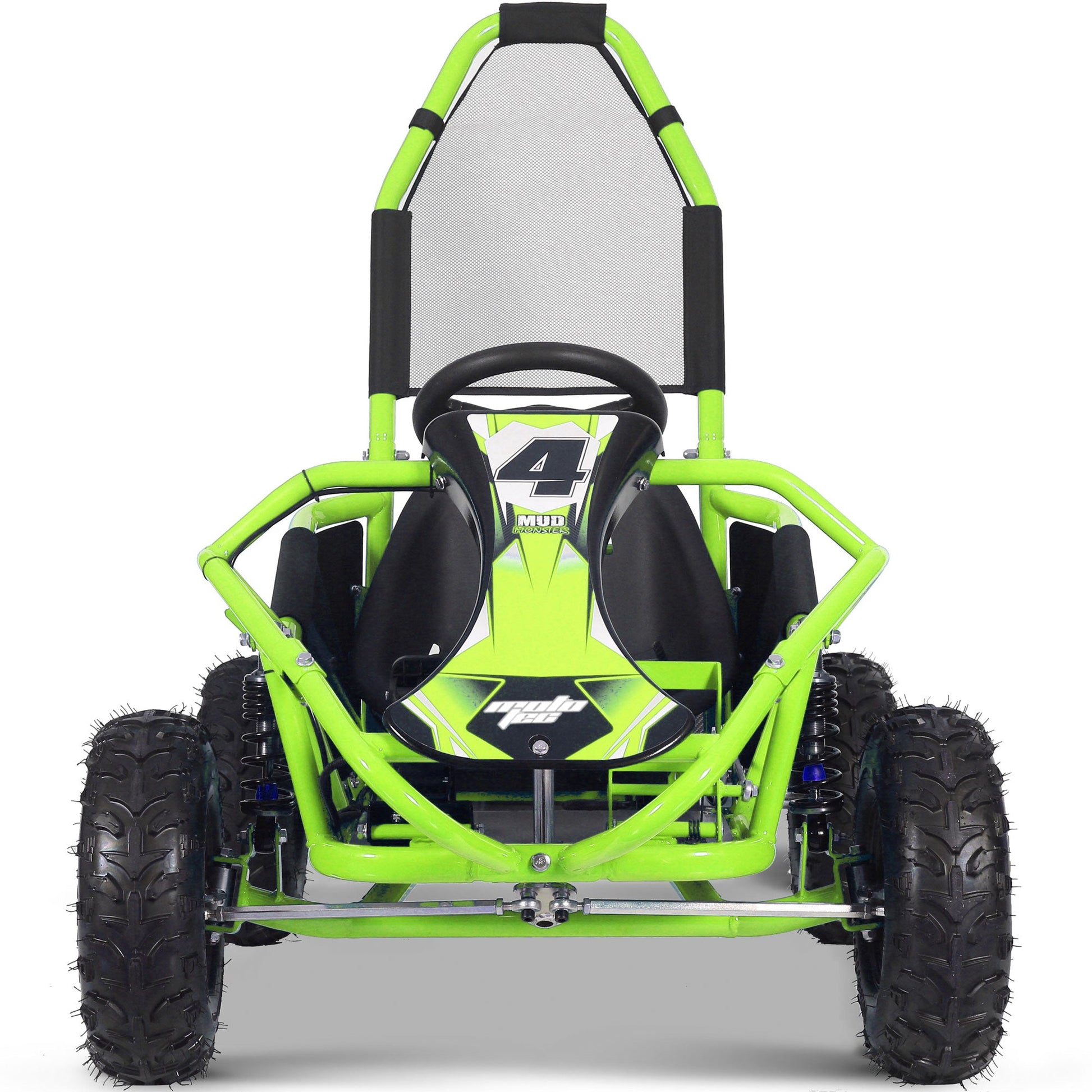 MotoTec Mud Monster Kids Electric 48v 1000w Go Kart Full Suspension Green - Image 4