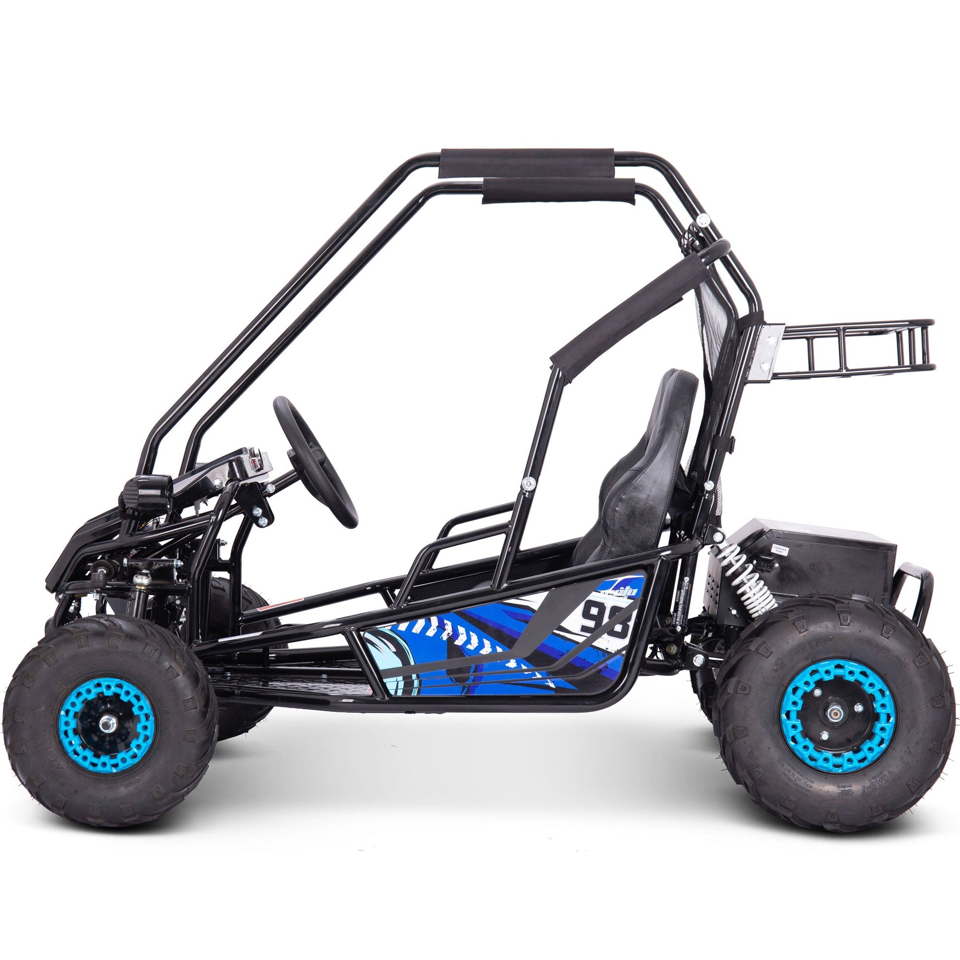 MotoTec Mud Monster XL 72v 2000w Electric Go Kart Full Suspension Blue - Image 3