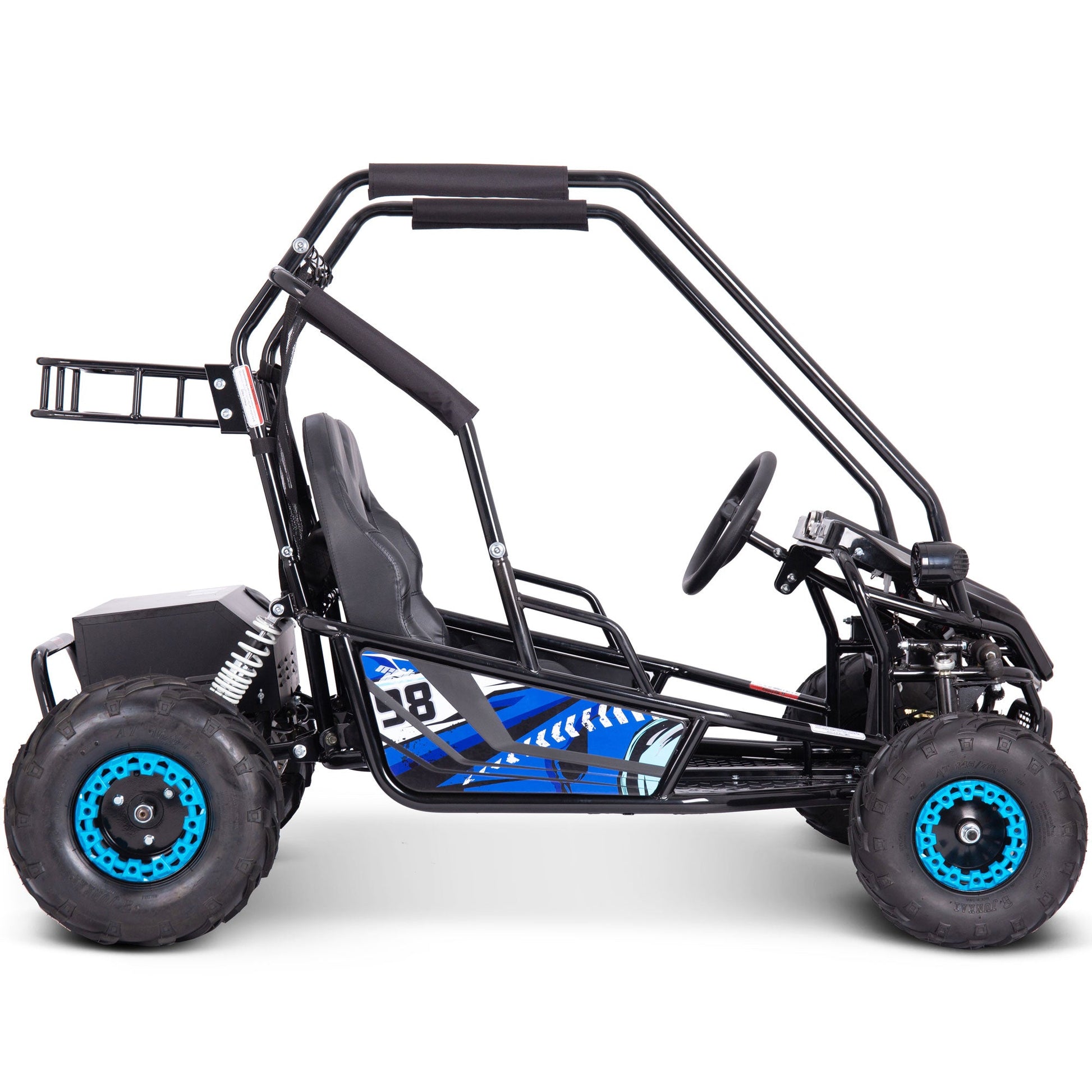 MotoTec Mud Monster XL 72v 2000w Electric Go Kart Full Suspension Blue - Image 5
