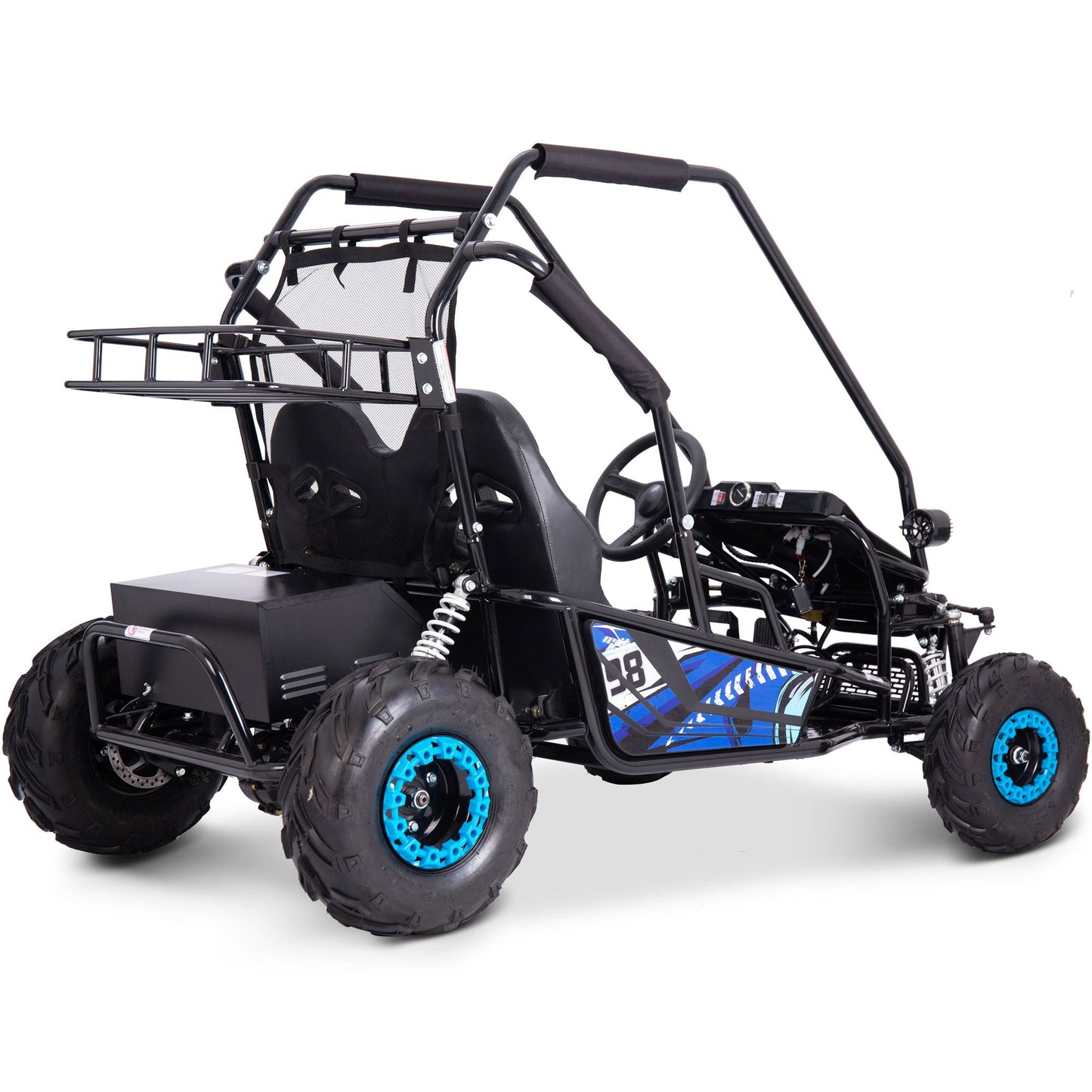 MotoTec Mud Monster XL 72v 2000w Electric Go Kart Full Suspension Blue
