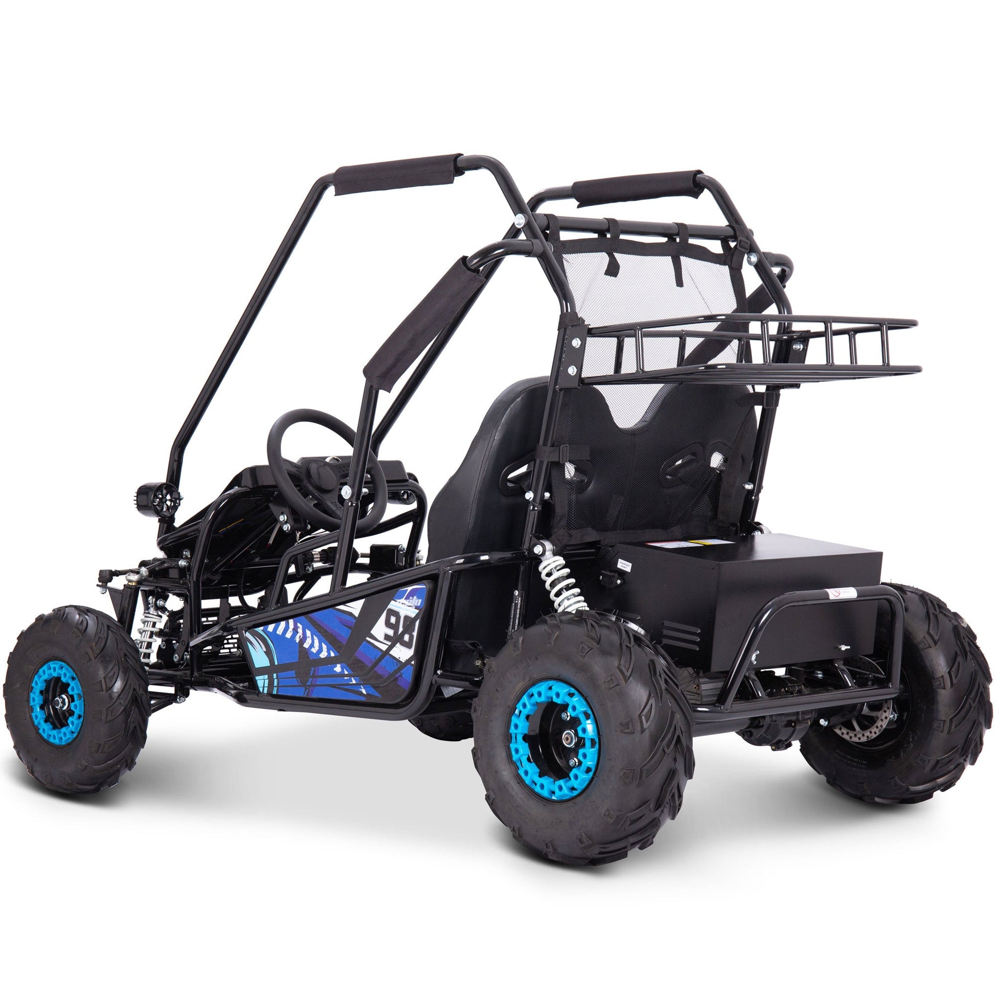 MotoTec Mud Monster XL 72v 2000w Electric Go Kart Full Suspension Blue - Image 7