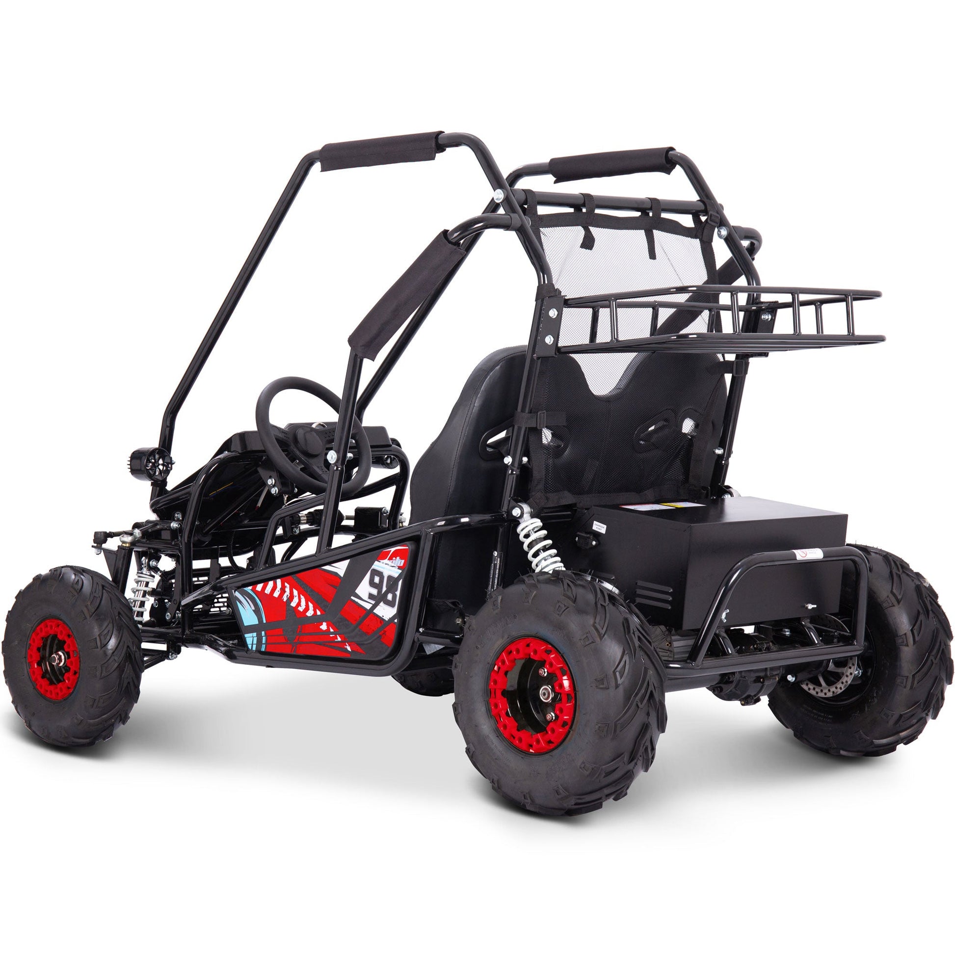 MotoTec Mud Monster XL 72v 2000w Electric Go Kart Full Suspension Red - Image 2