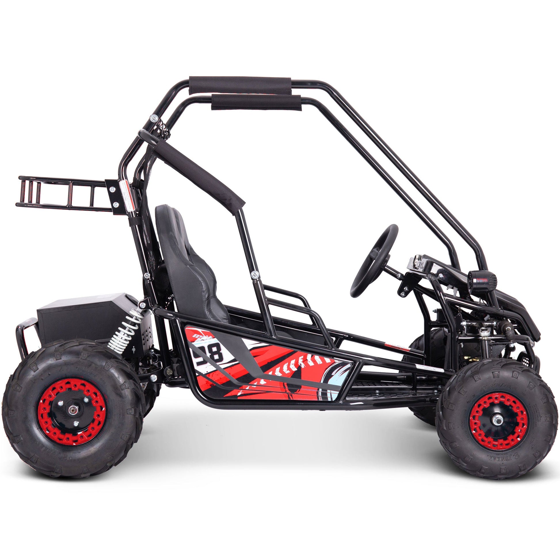 MotoTec Mud Monster XL 72v 2000w Electric Go Kart Full Suspension Red - Image 4