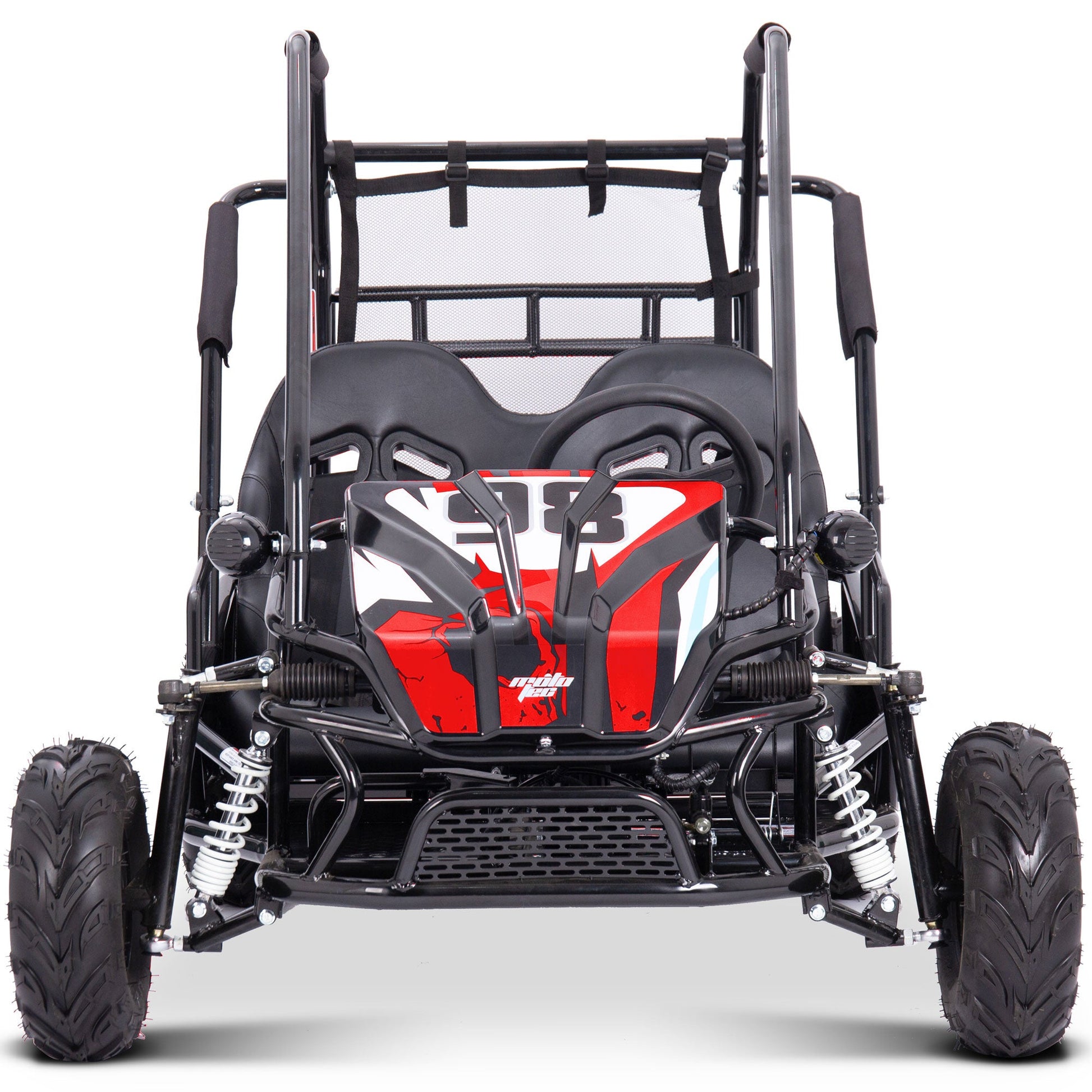 MotoTec Mud Monster XL 72v 2000w Electric Go Kart Full Suspension Red - Image 5