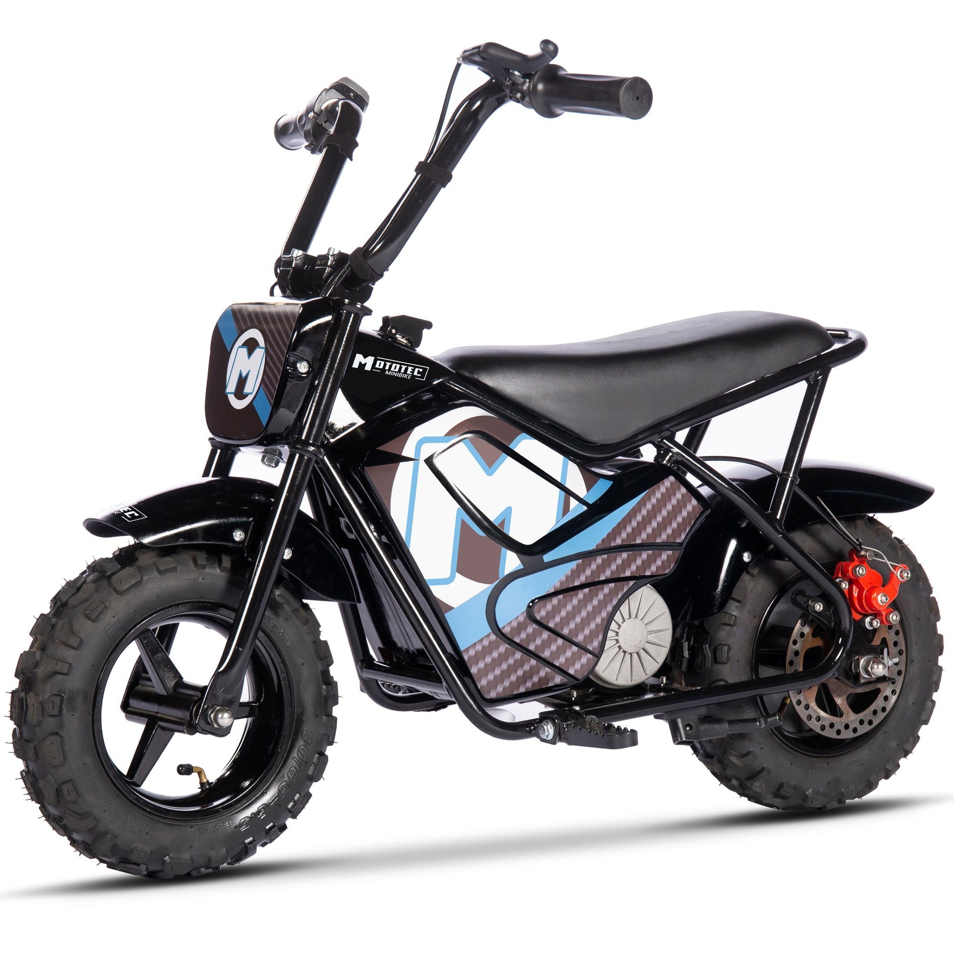 MotoTec 24v 250w Electric Mini Bike Black - Image 3