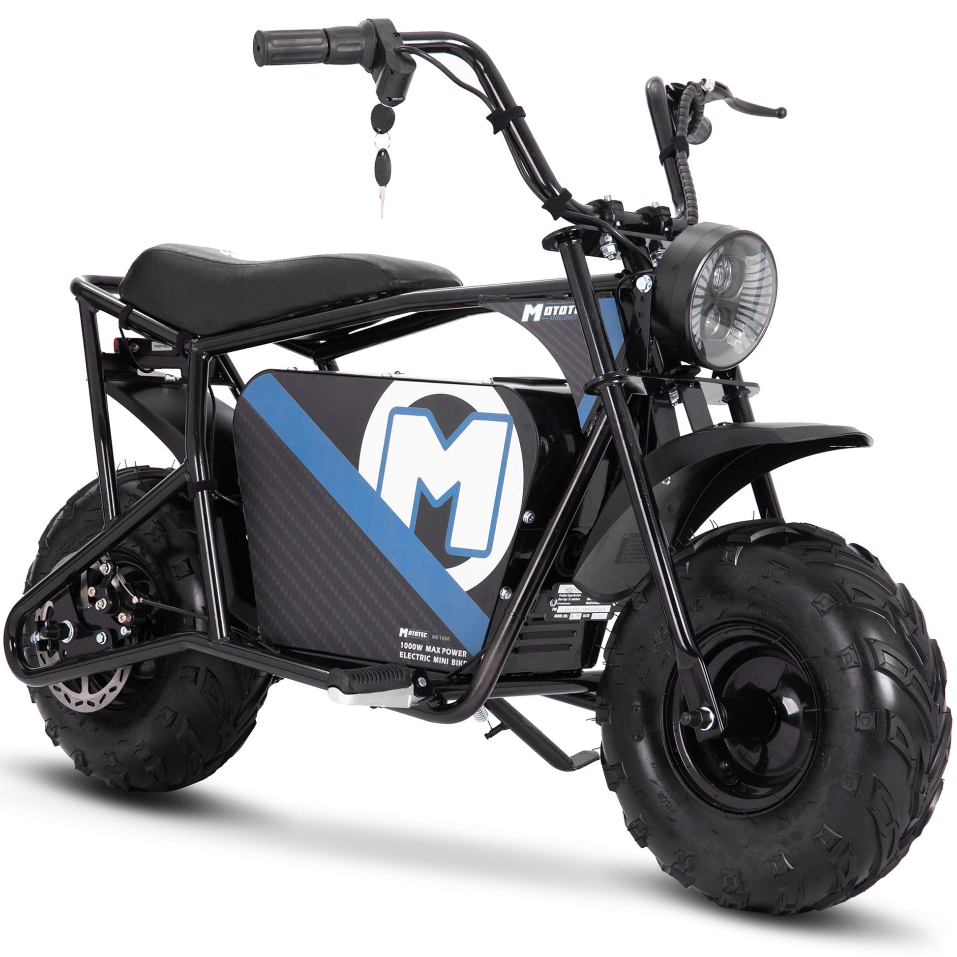 MotoTec 48v 1000w Electric Mini Bike Black - Image 1