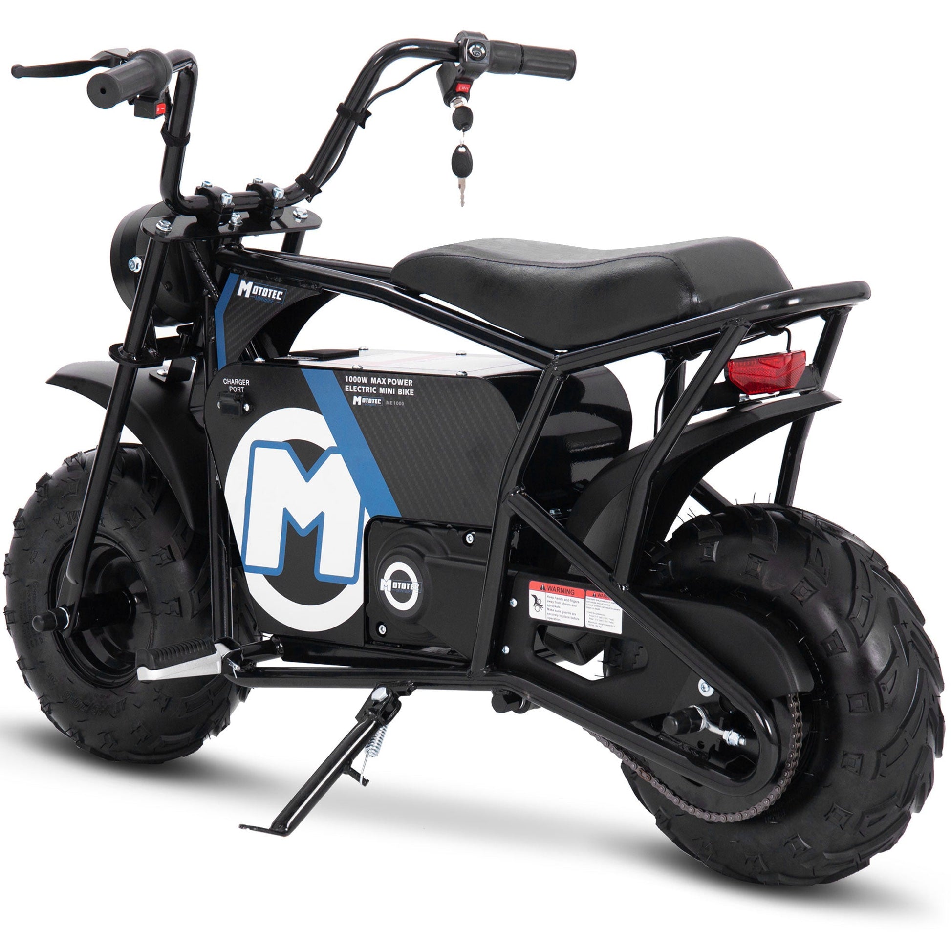 MotoTec 48v 1000w Electric Mini Bike Black - Image 3