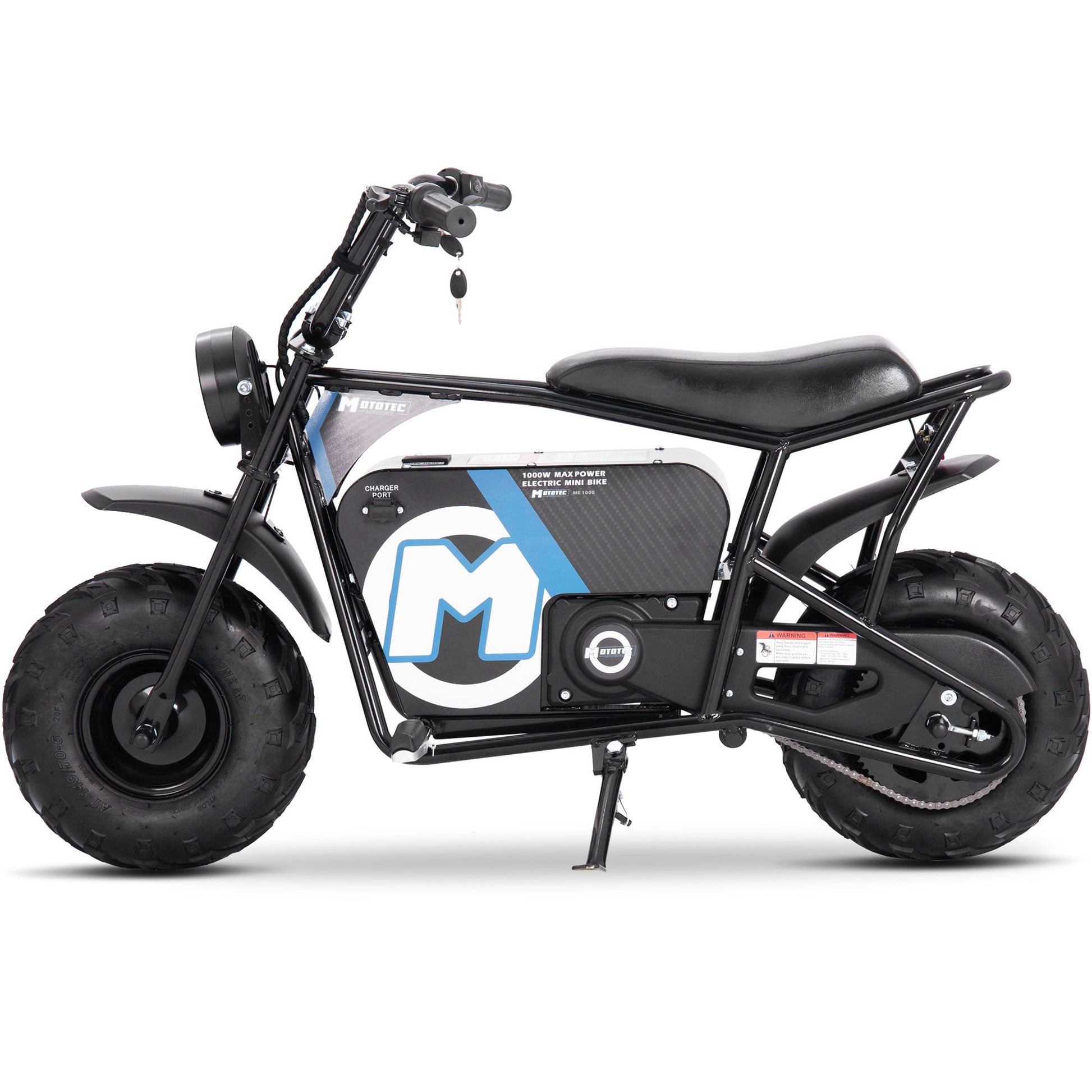 MotoTec 48v 1000w Electric Mini Bike Black - Image 7
