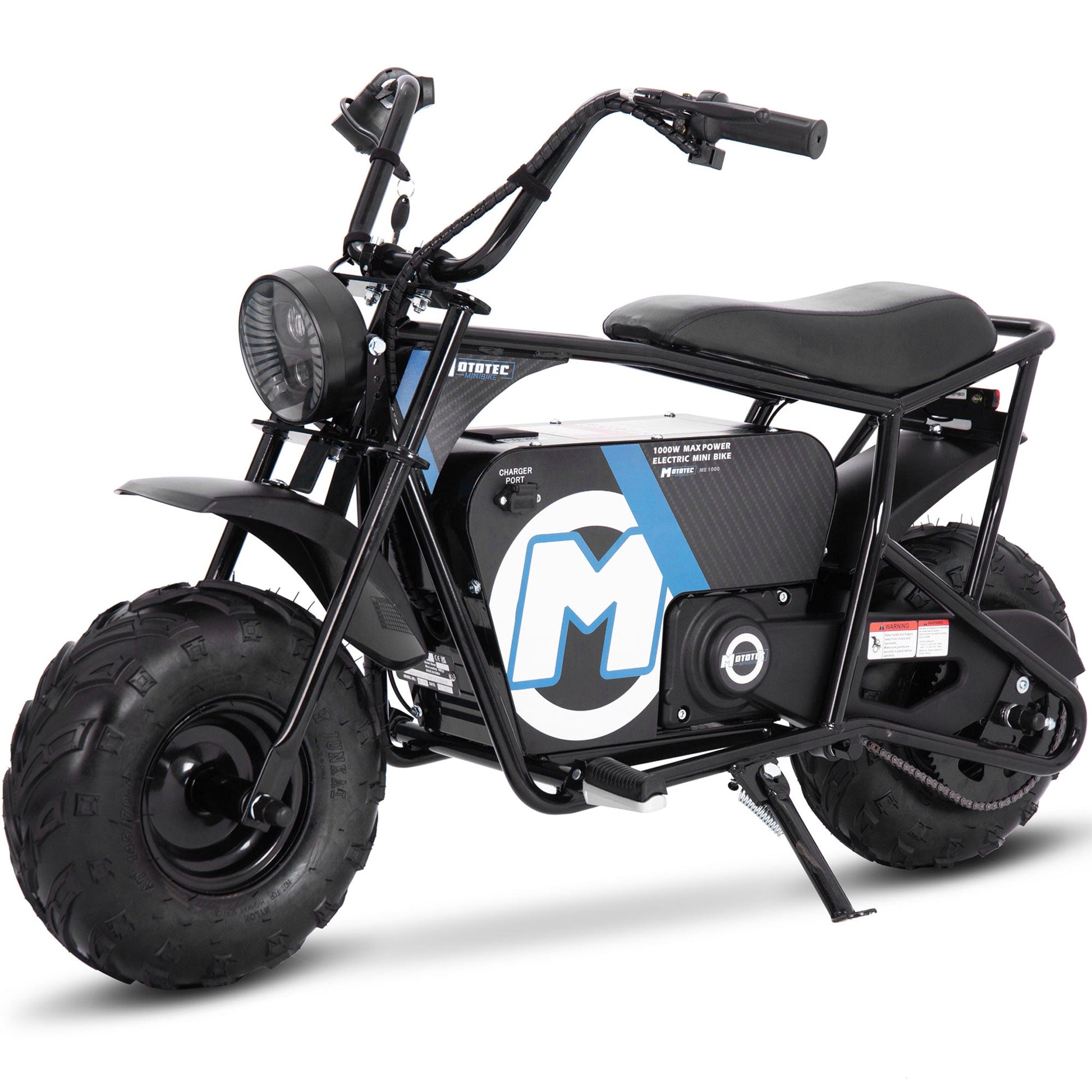 MotoTec 48v 1000w Electric Mini Bike Black - Image 8