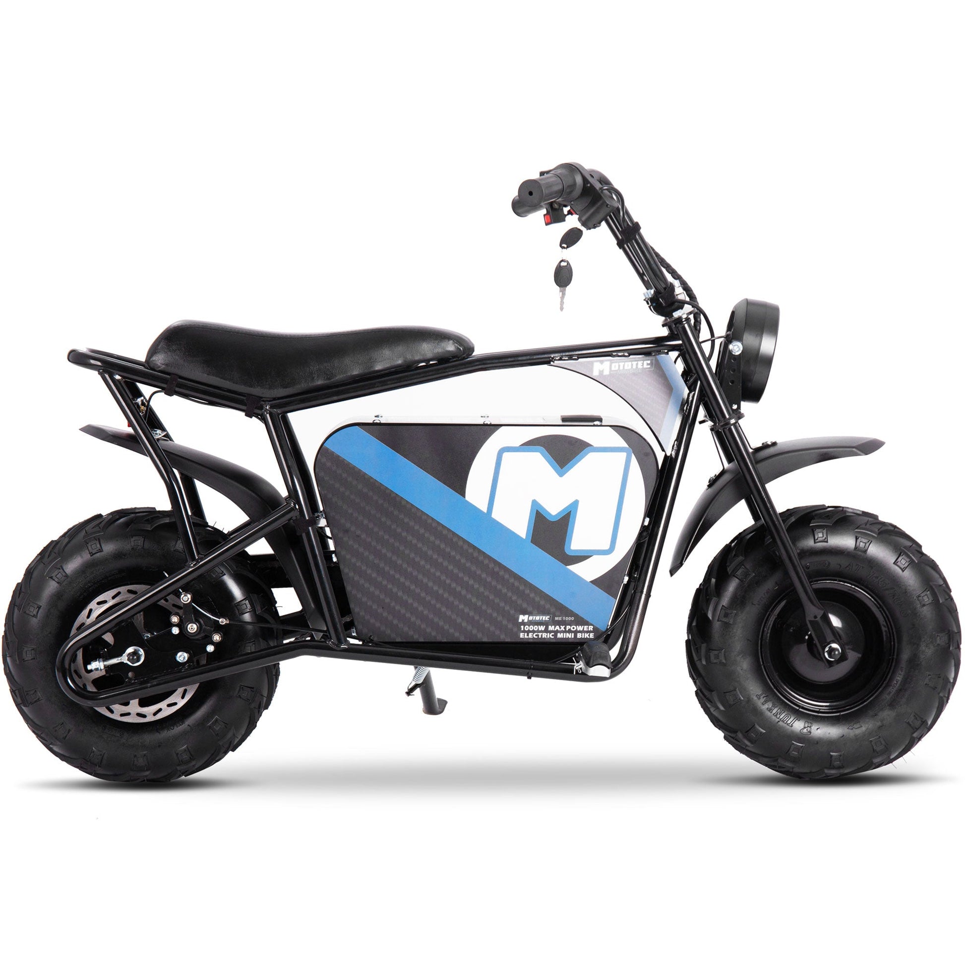 MotoTec 48v 1000w Electric Mini Bike Black - Image 2