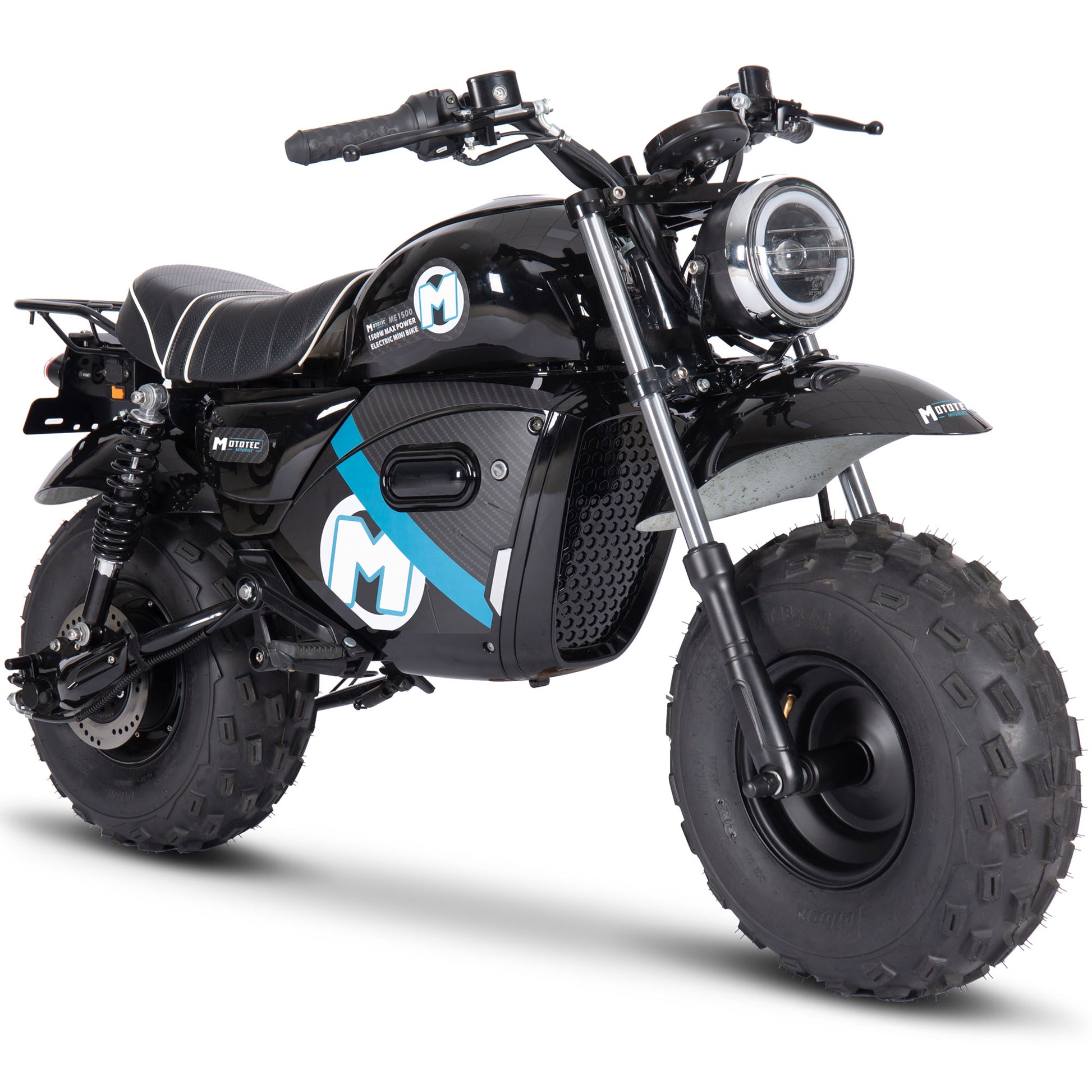 MotoTec 60V 1500W Electric Mini Bike Black Lithium - Image 1