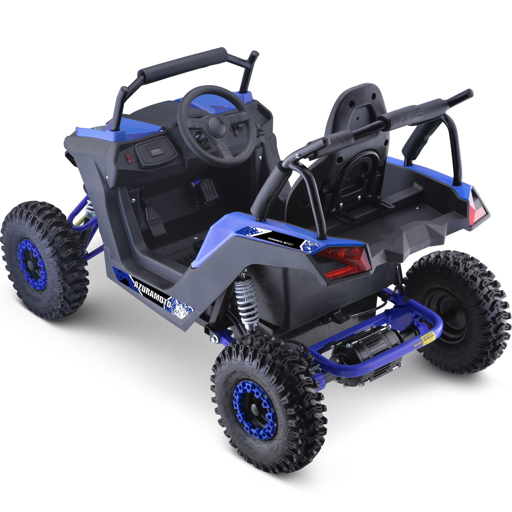 MotoTec Raider Kids UTV 48v 1200w Full Suspension Blue - Image 4