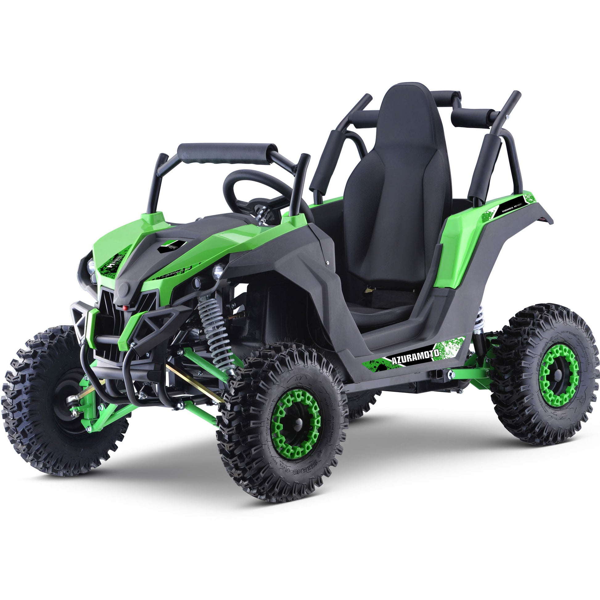 MotoTec Raider Kids UTV 48V 1200W Full Suspension Green - Image 1