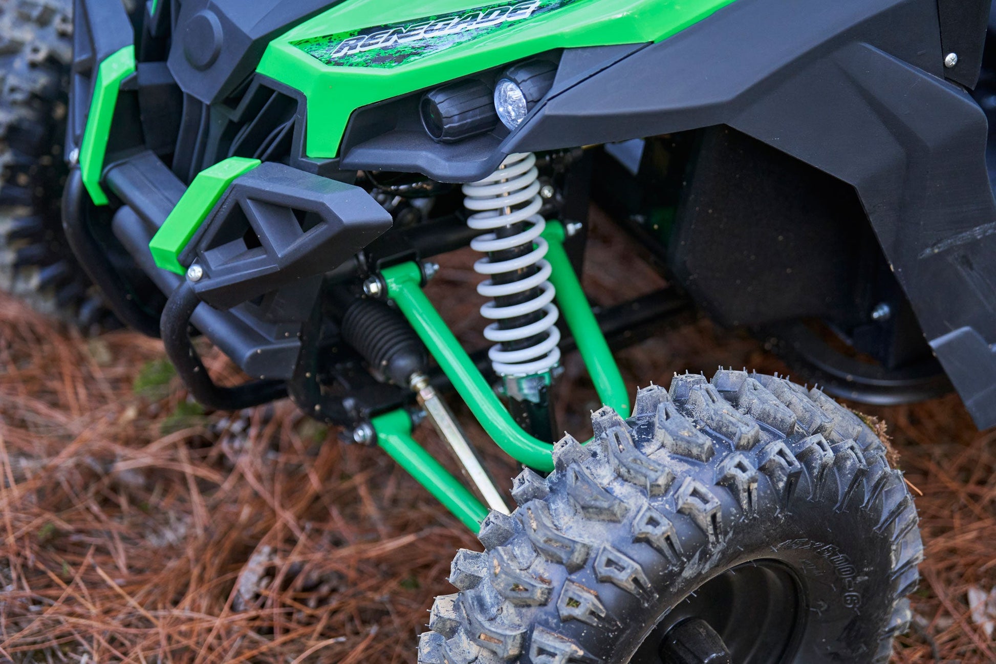 MotoTec Raider Kids UTV 48v 1200w Full Suspension Green - Image 9