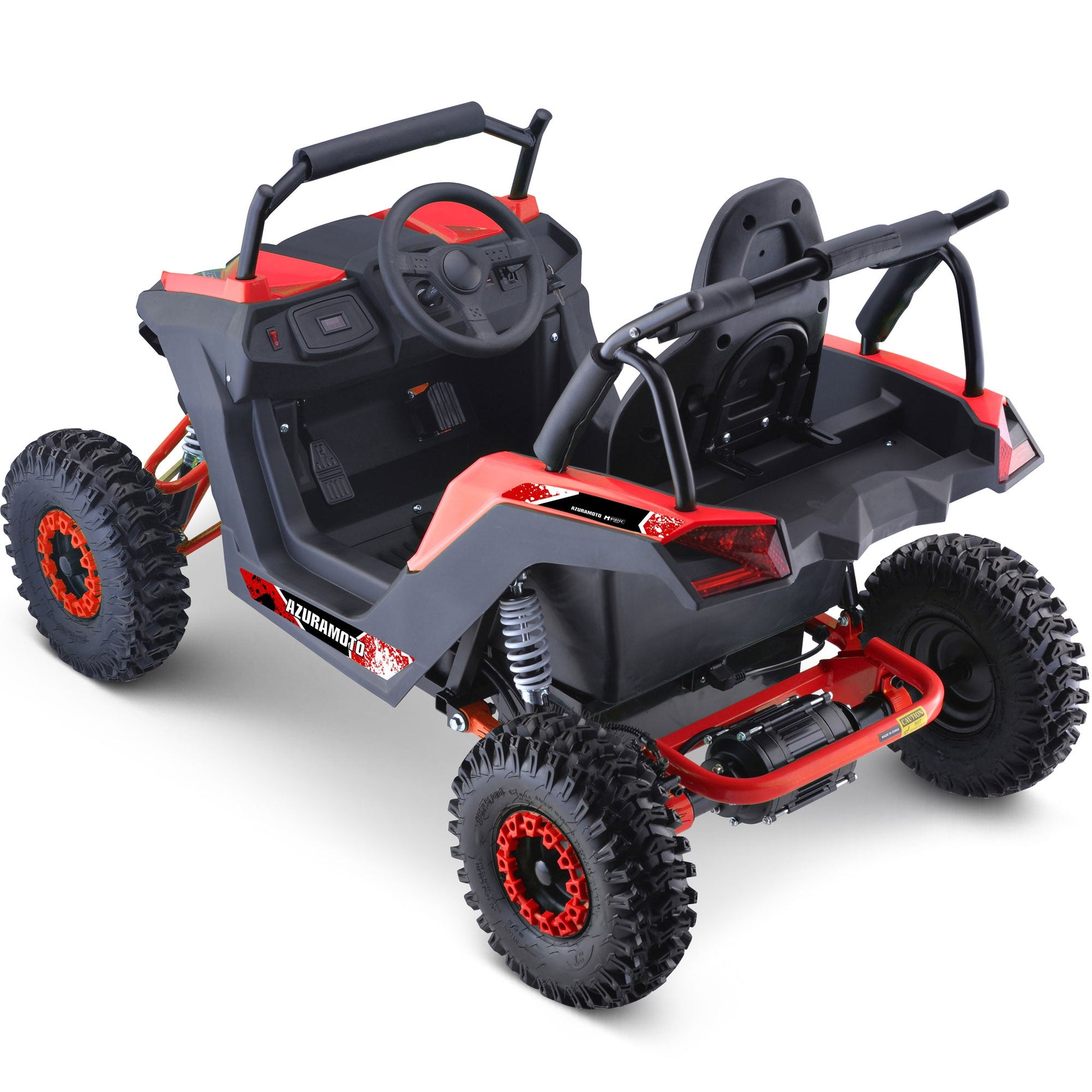 MotoTec Raider Kids UTV 48v 1200w Full Suspension Red - Image 4