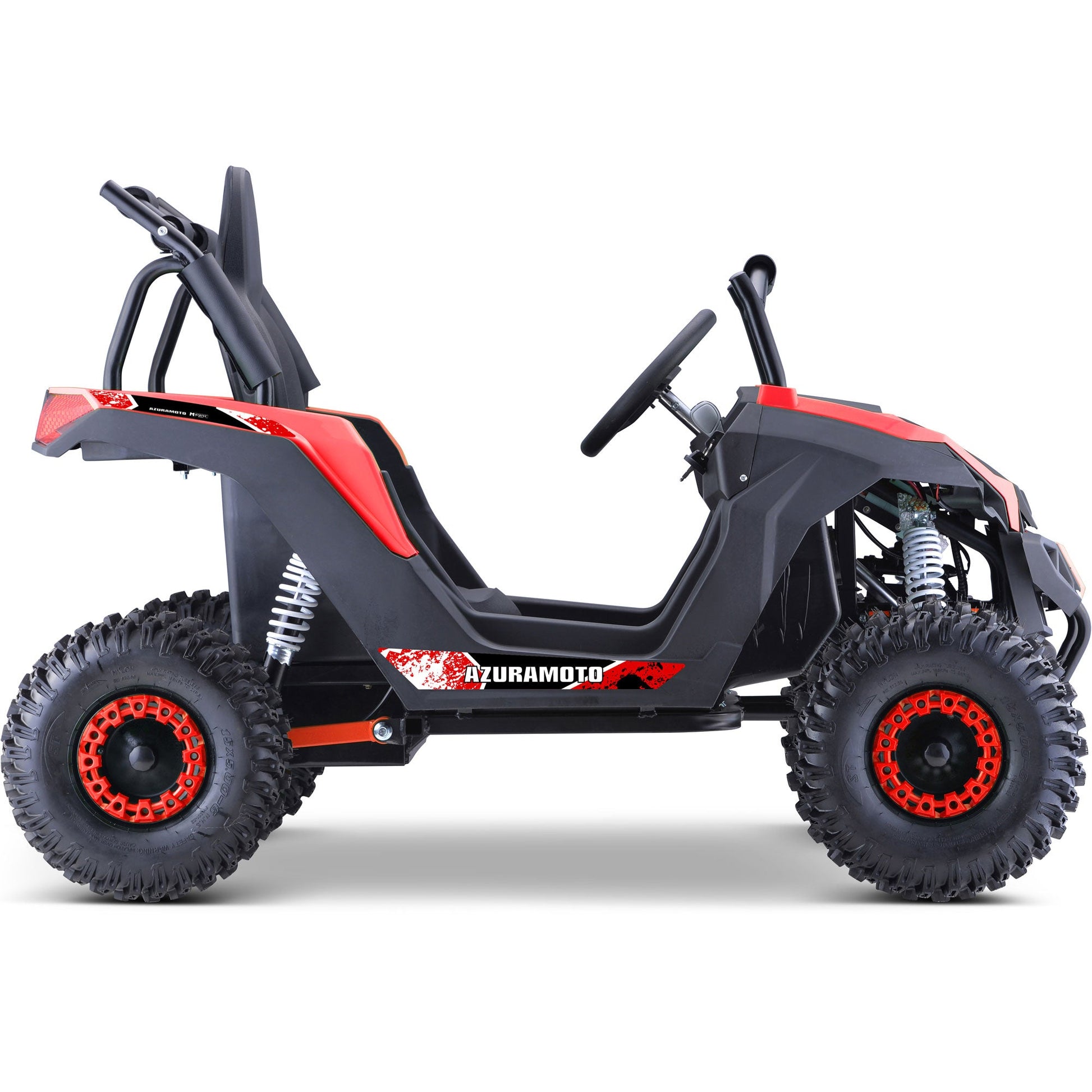MotoTec Raider Kids UTV 48v 1200w Full Suspension Red - Image 2