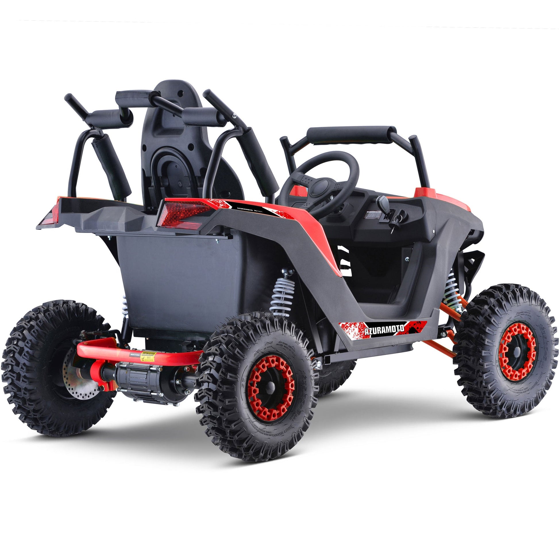 MotoTec Raider Kids UTV 48v 1200w Full Suspension Red - Image 5