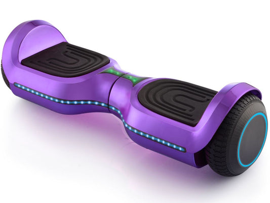 Purple MotoTec Hoverboard 24V 6.5in with LED and Bluetooth