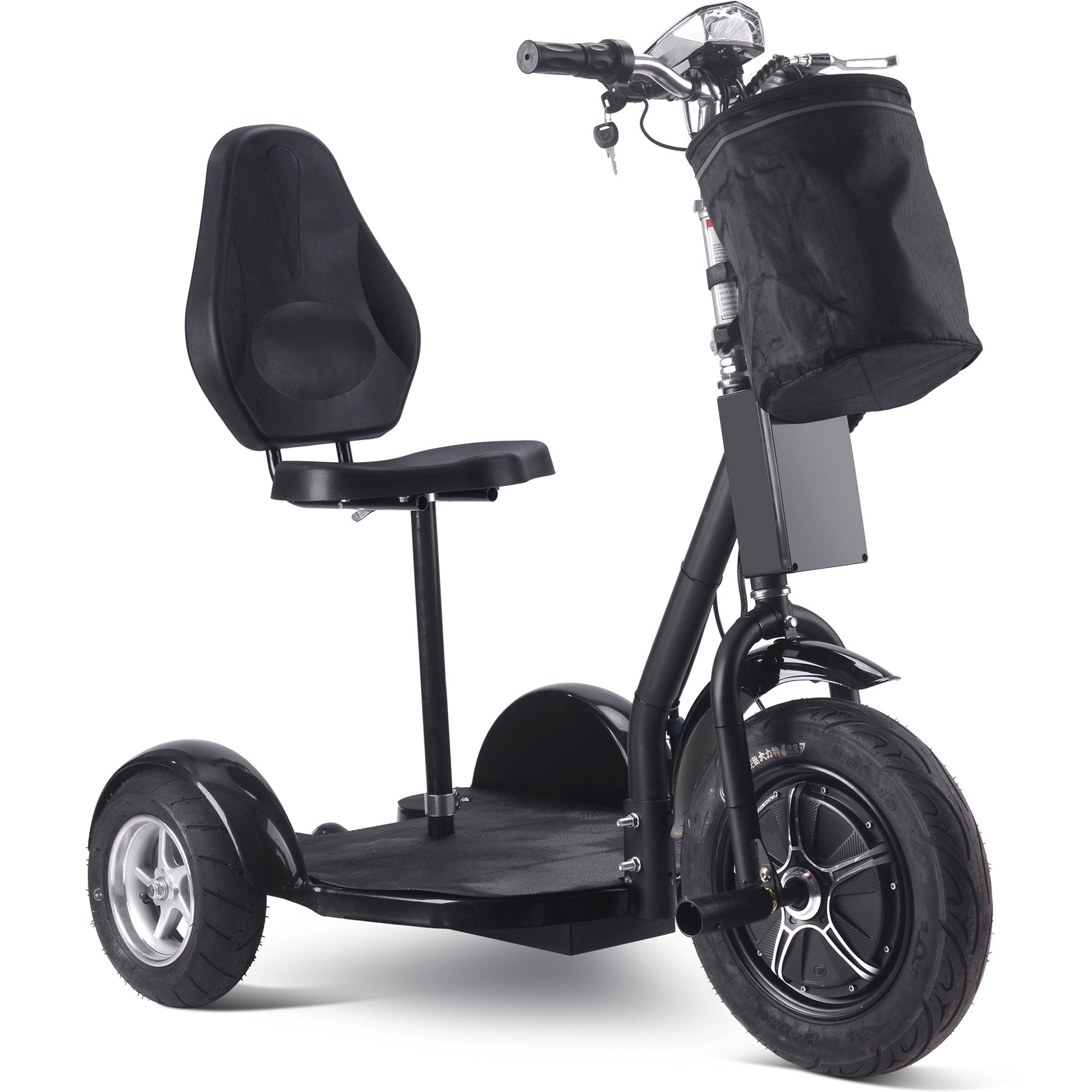 MotoTec 48V 1000W Electric Trike Black 3-Wheel Scooter - Image 1