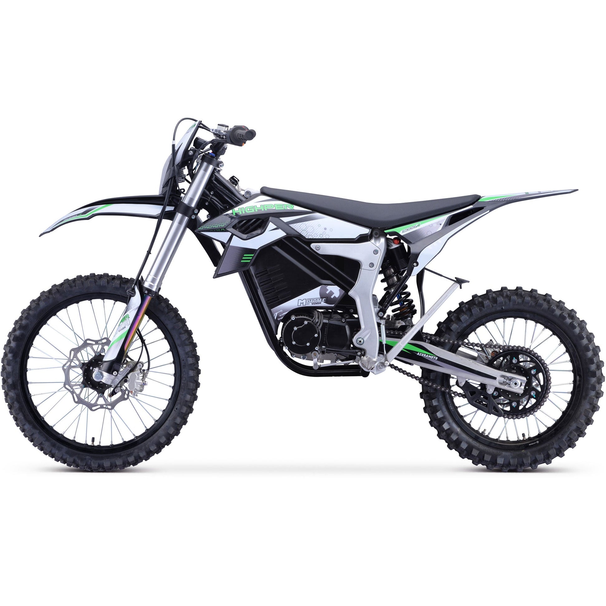 MotoTec Venom 72v 12000w 50ah Electric Dirt Bike White - Image 3