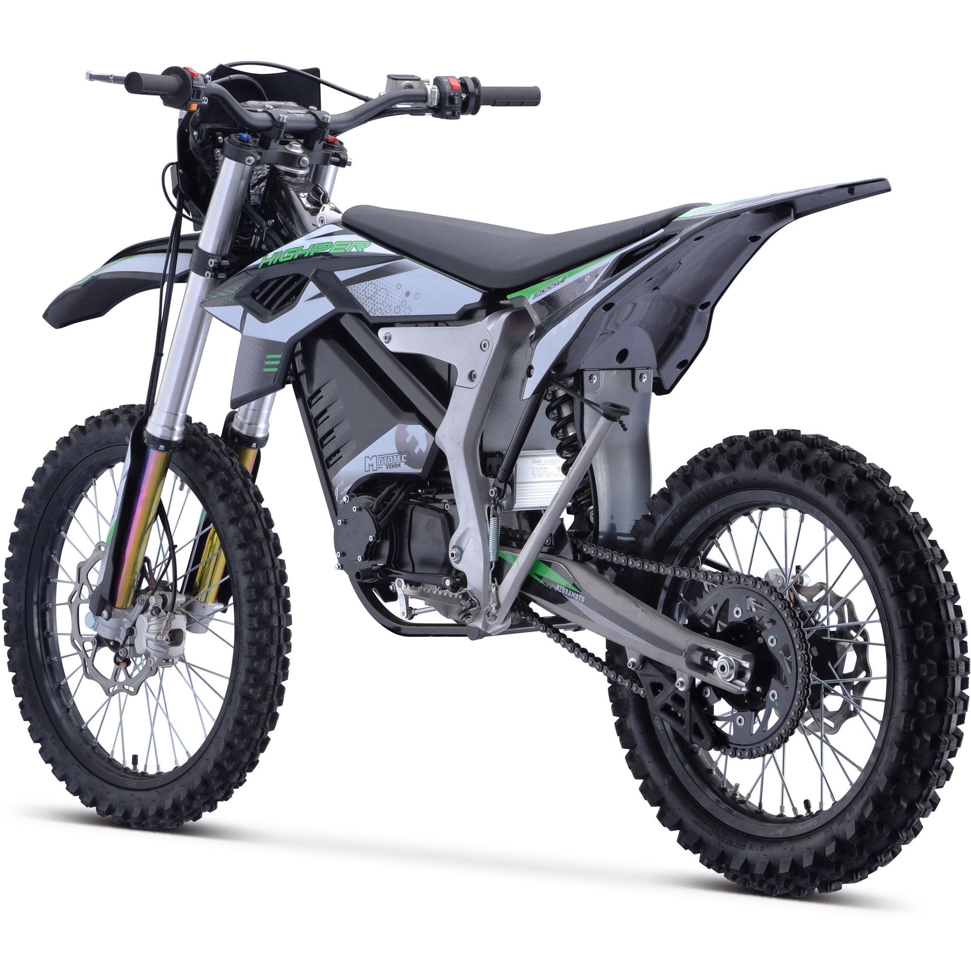 MotoTec Venom 72v 12000w 50ah Electric Dirt Bike White - Image 5