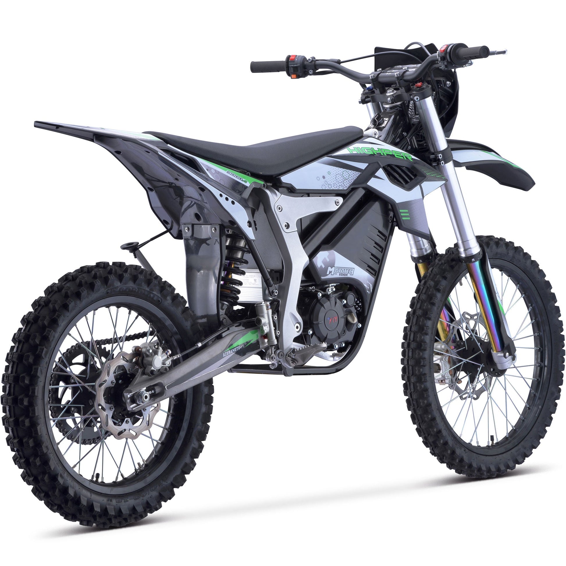 MotoTec Venom 72v 12000w 50ah Electric Dirt Bike White - Image 7