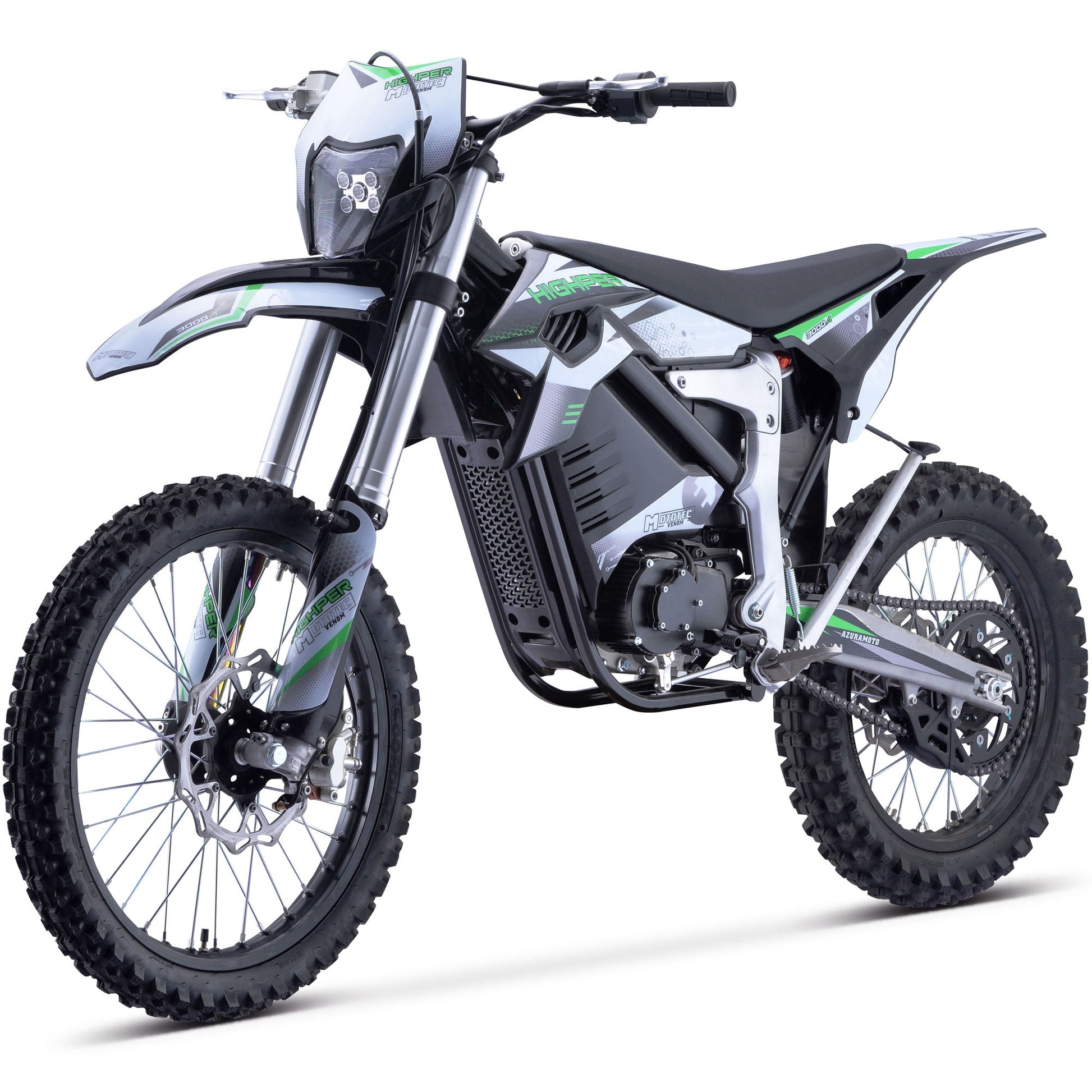 MotoTec Venom 72v 12000w 50ah Electric Dirt Bike White - Image 8