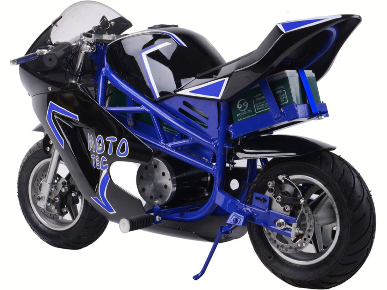 MotoTec Electric Pocket Bike GT 36v 500w Blue - Image 2