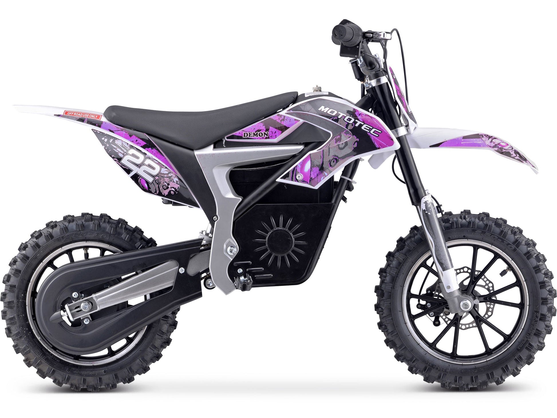 MotoTec 36v 500w Demon Electric Dirt Bike Lithium Purple - Image 2