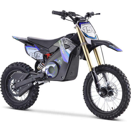 Blue MotoTec 36V 1000W Pro Electric Dirt Bike Lithium