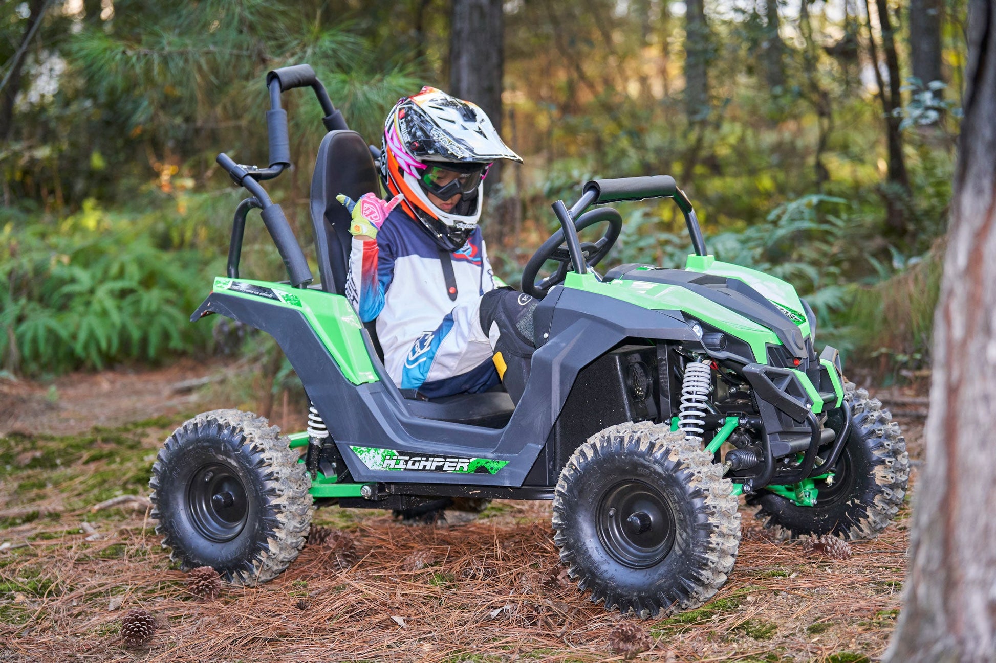 MotoTec Raider Kids UTV 48v 1200w Full Suspension Blue - Image 15